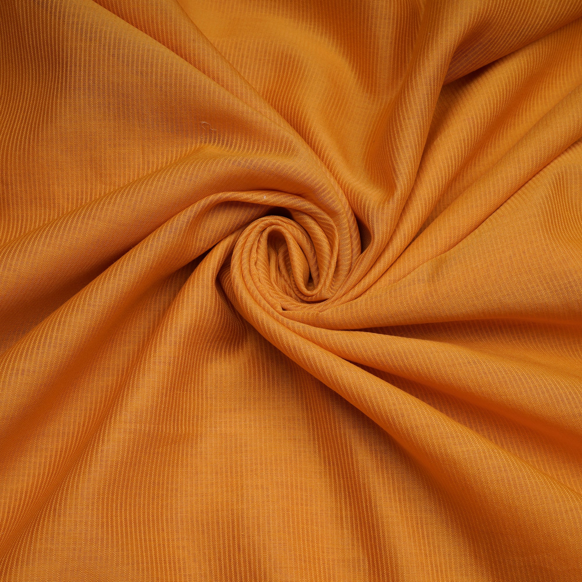 (Pre-Cut 3.20 Mtr)Orange Piece Dyed Fancy Woven Chanderi Fabric