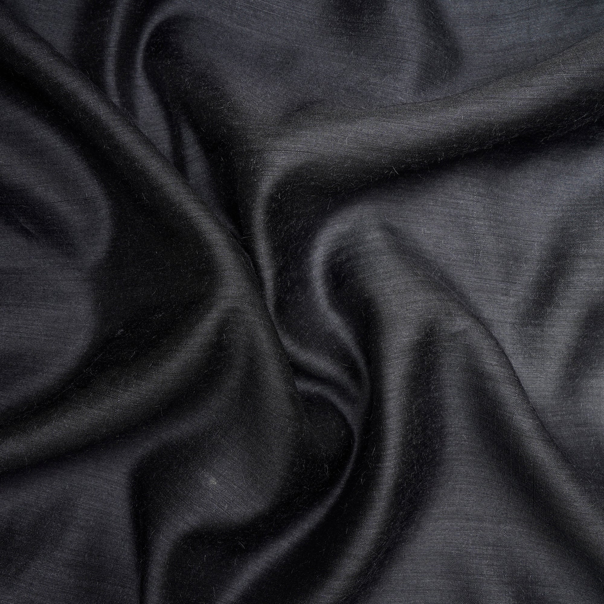 (Pre-Cut 1.65 Mtr)Black-Grey Ombre Dyed Tussar Muga Fabric