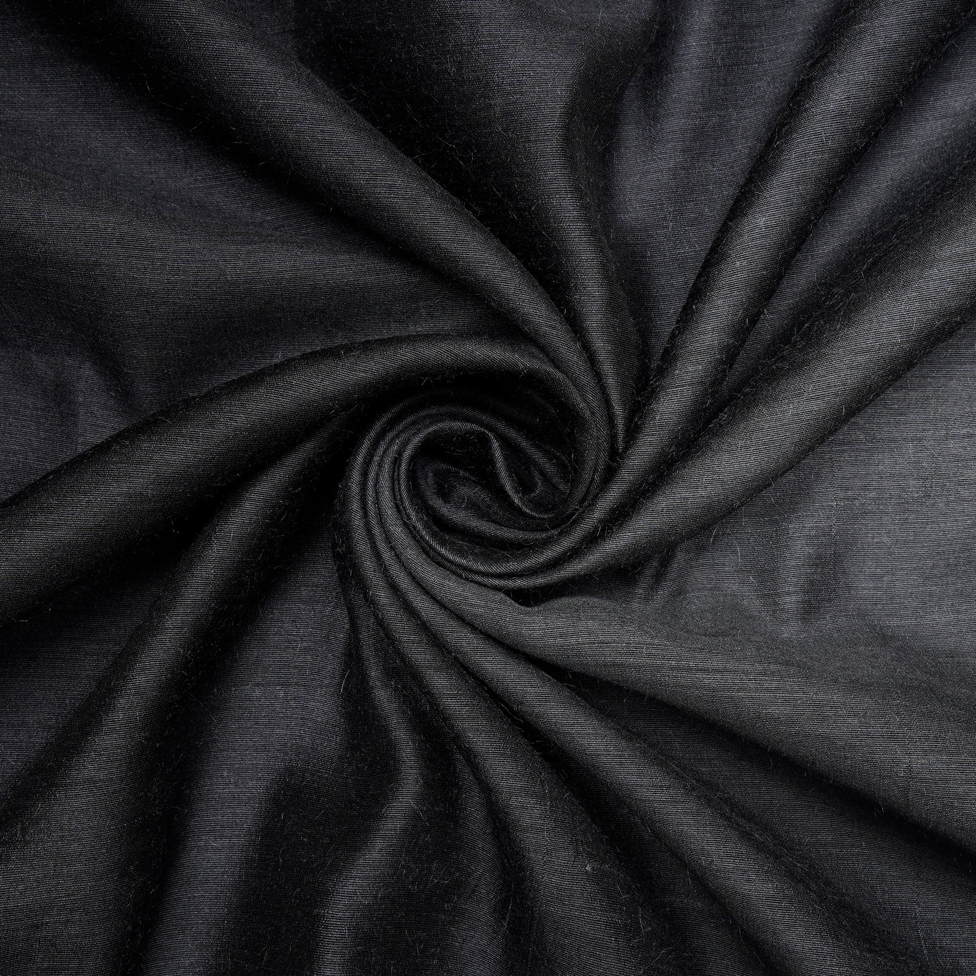 (Pre-Cut 1.65 Mtr)Black-Grey Ombre Dyed Tussar Muga Fabric