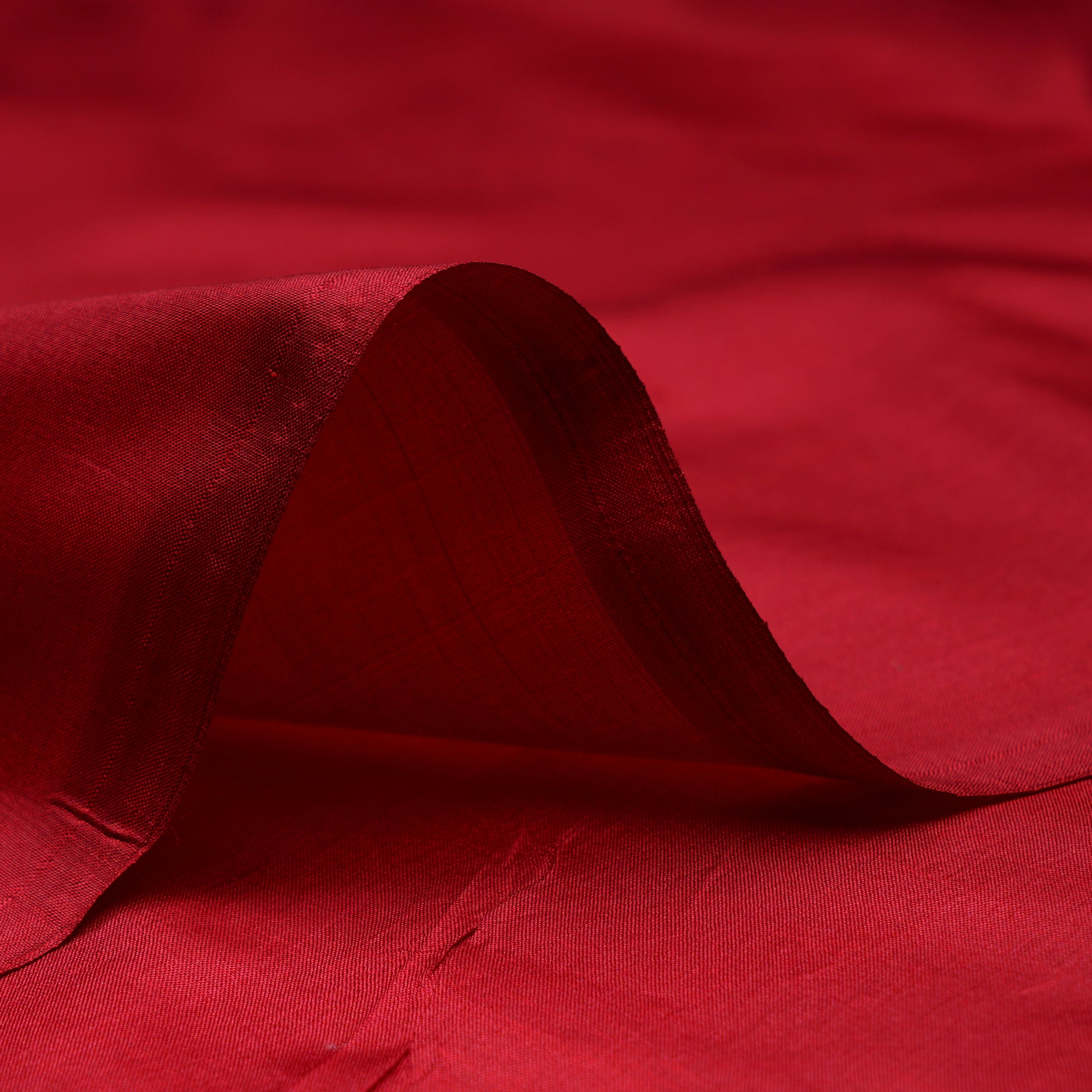 (Pre-Cut 1.10 Mtr)Karanda Red Piece Dyed Plain Silk Fabric