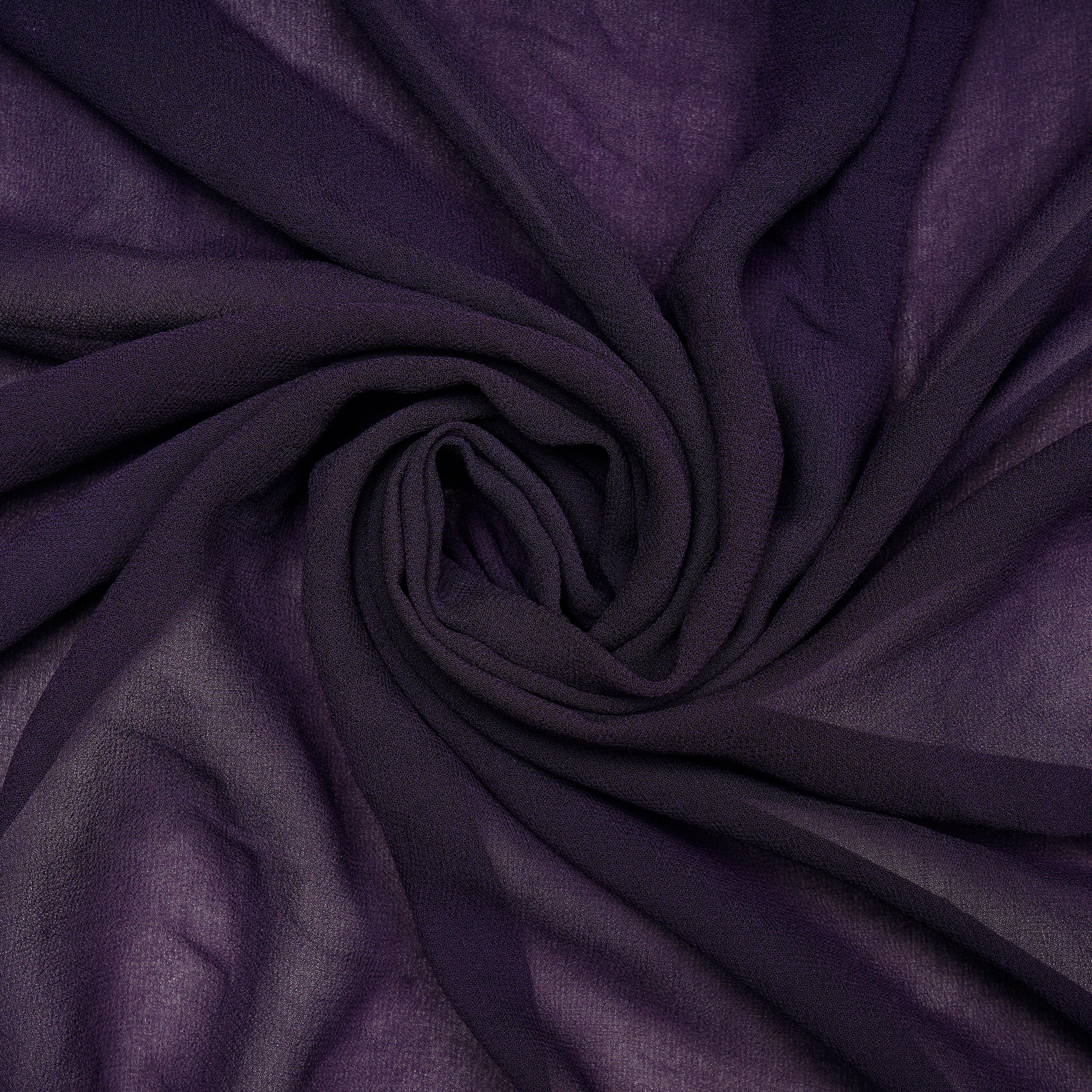 (Pre-Cut 0.60 Mtr)Dark Purple Color Piece Dyed Viscose Georgette Fabric