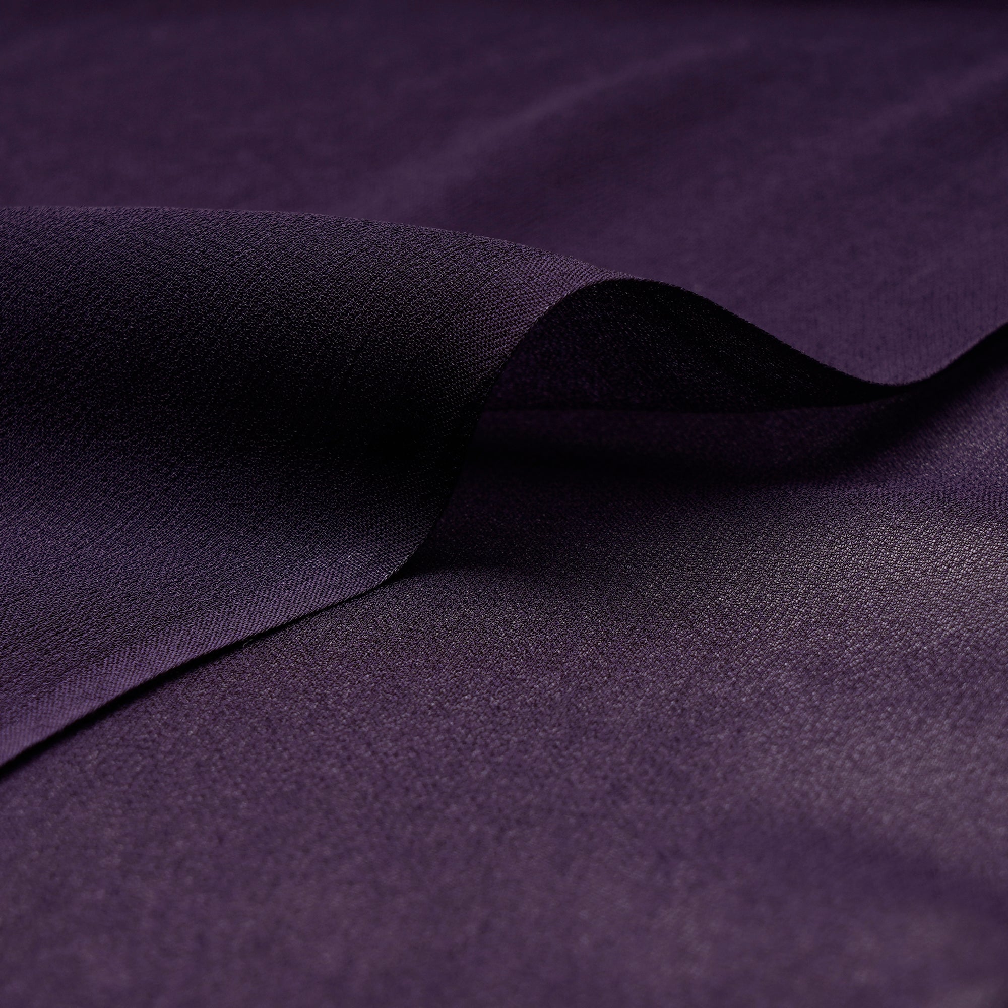 (Pre-Cut 0.60 Mtr)Dark Purple Color Piece Dyed Viscose Georgette Fabric