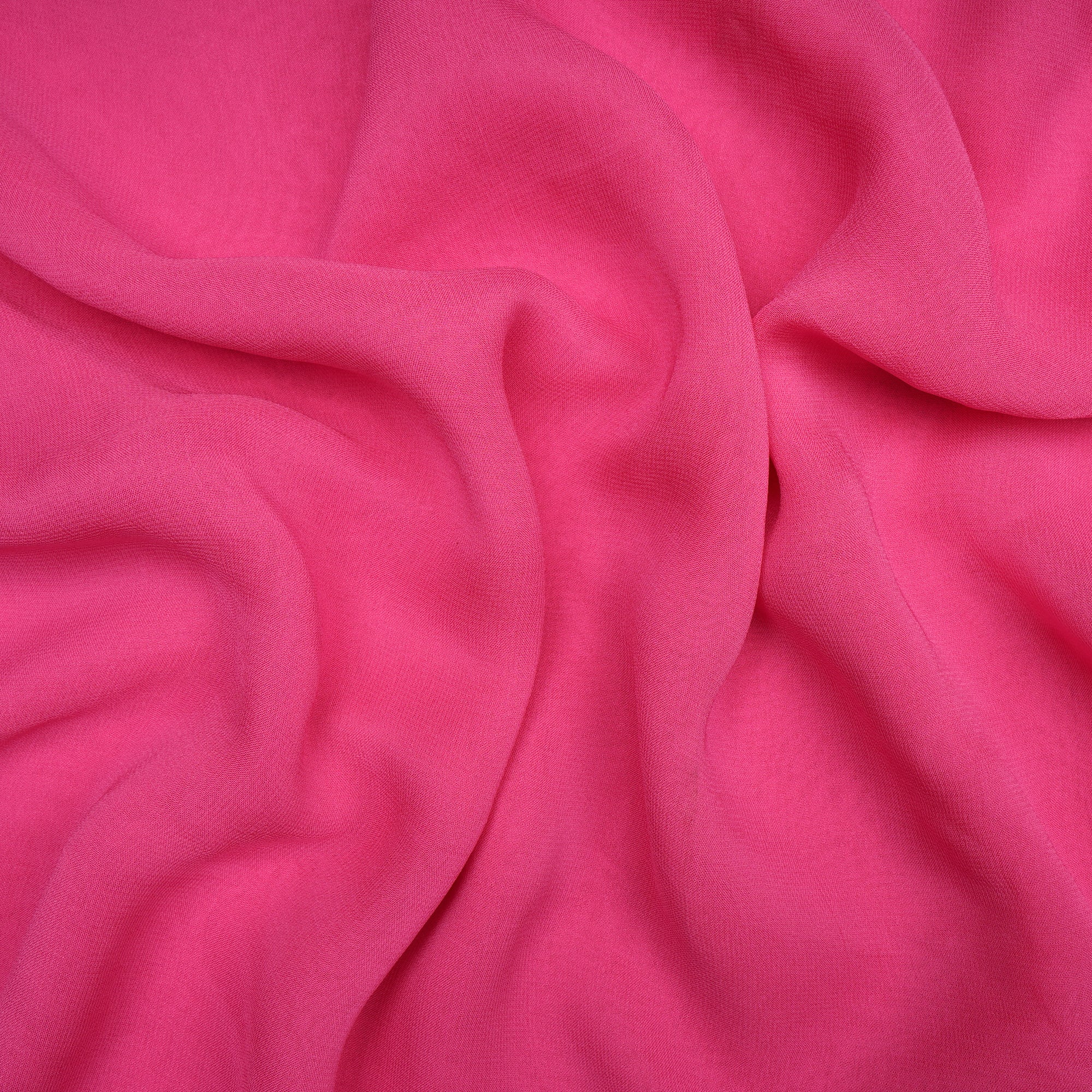 (Pre-Cut 2.75 Mtr) Light Pink Color Piece Dyed Viscose Georgette Fabric