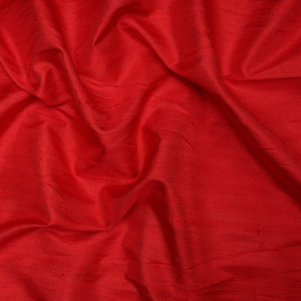 (Pre-Cut 1.20 Mtr)High Risk Red Blended Dupion Silk Fabric