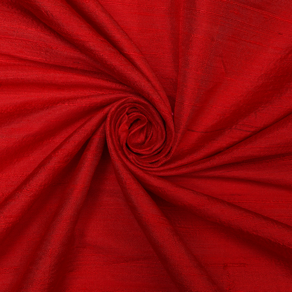 (Pre-Cut 1.20 Mtr)High Risk Red Blended Dupion Silk Fabric