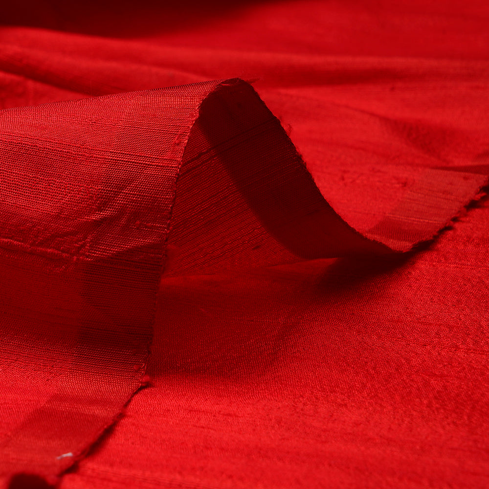 (Pre-Cut 1.20 Mtr)High Risk Red Blended Dupion Silk Fabric