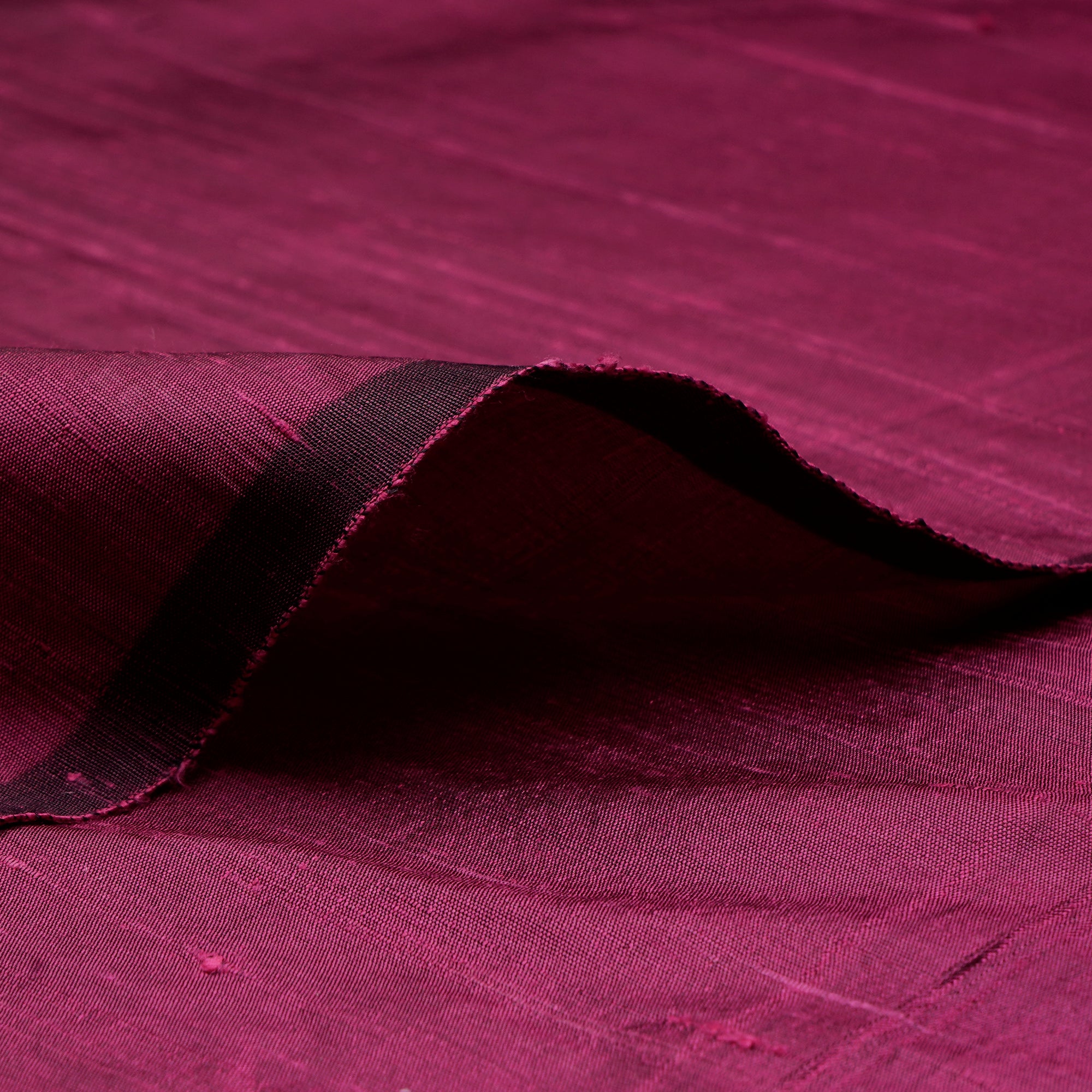 (Pre-Cut 2.40 Mtr)Maroon Piece Dyed Plain Blended Dupion Silk Fabric