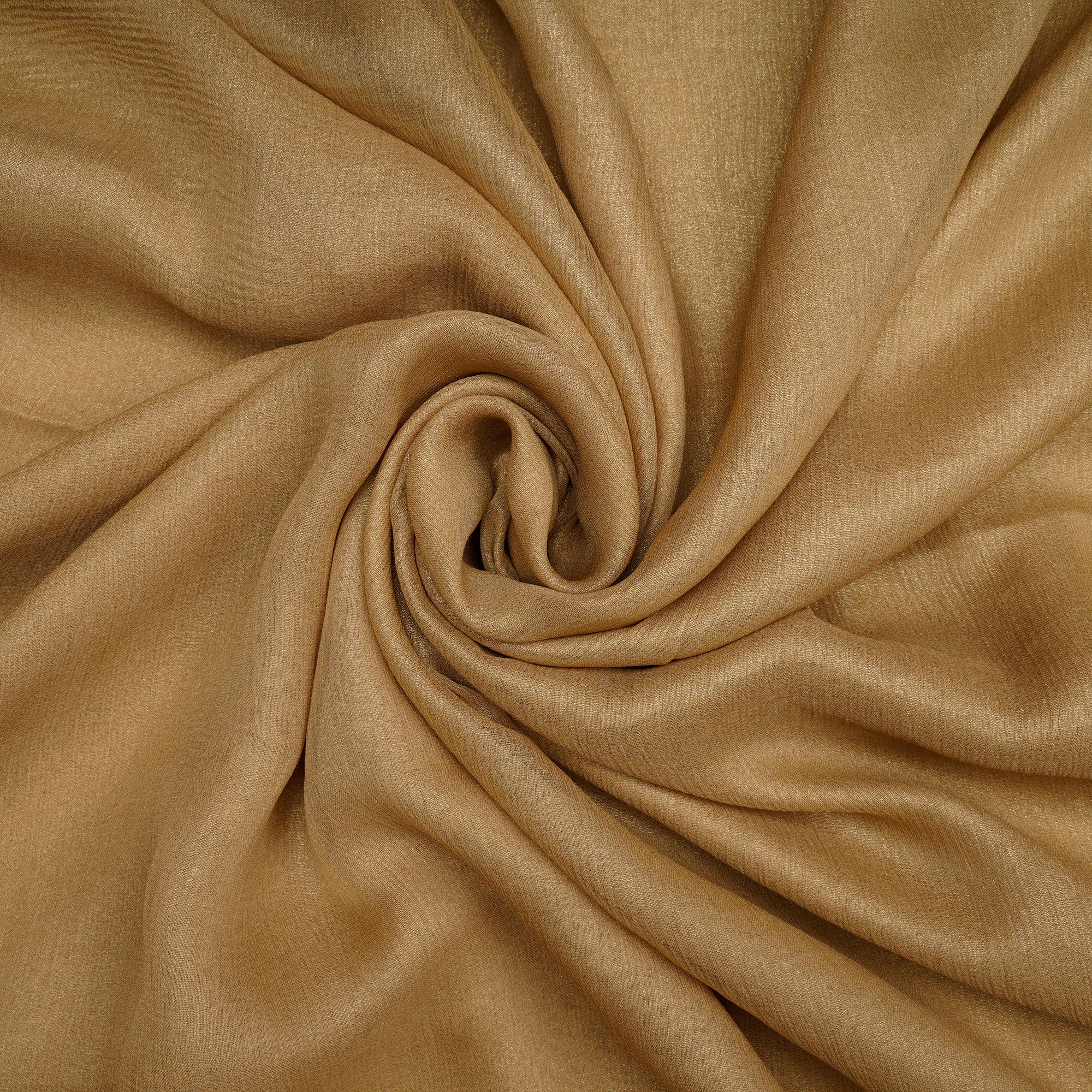 (Pre-Cut 1.00 Mtr)Golden Piece Dyed Pure Foile Chiffon Silk Fabric