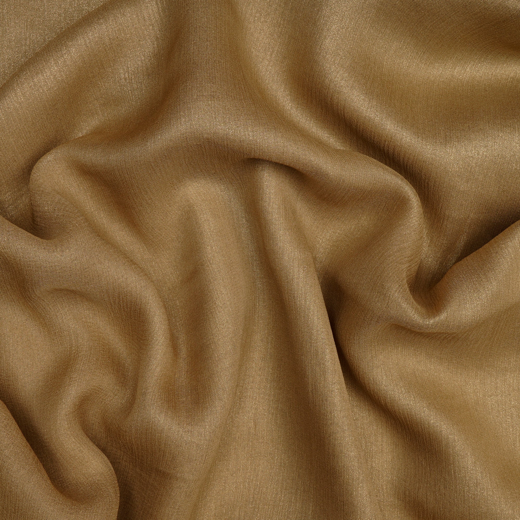 (Pre-Cut 1.85 Mtr)Golden Piece Dyed Pure Foile Chiffon Silk Fabric