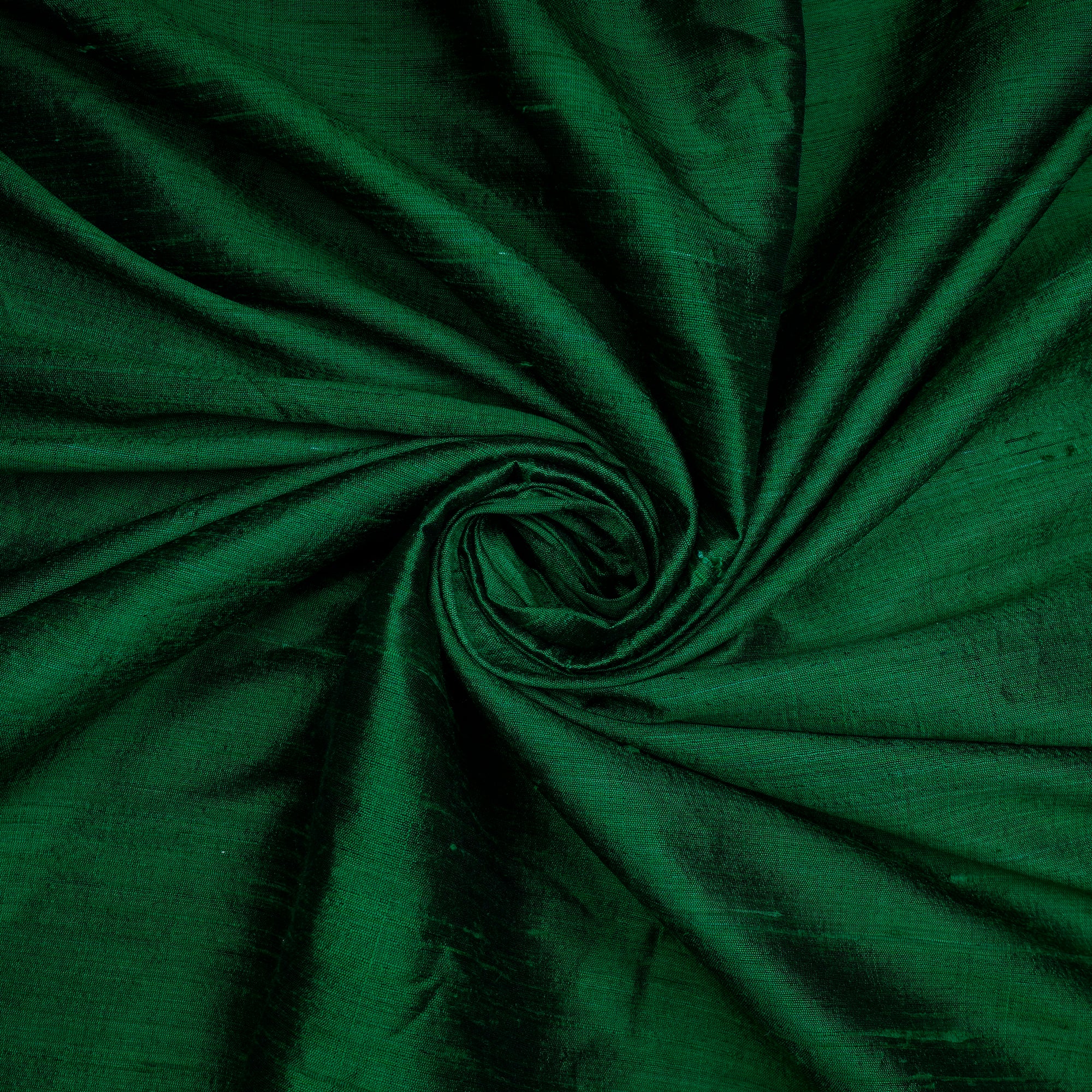 (Pre-Cut 2.30 Mtr)Forest Green Piece Dyed Plain Dupion Silk Fabric