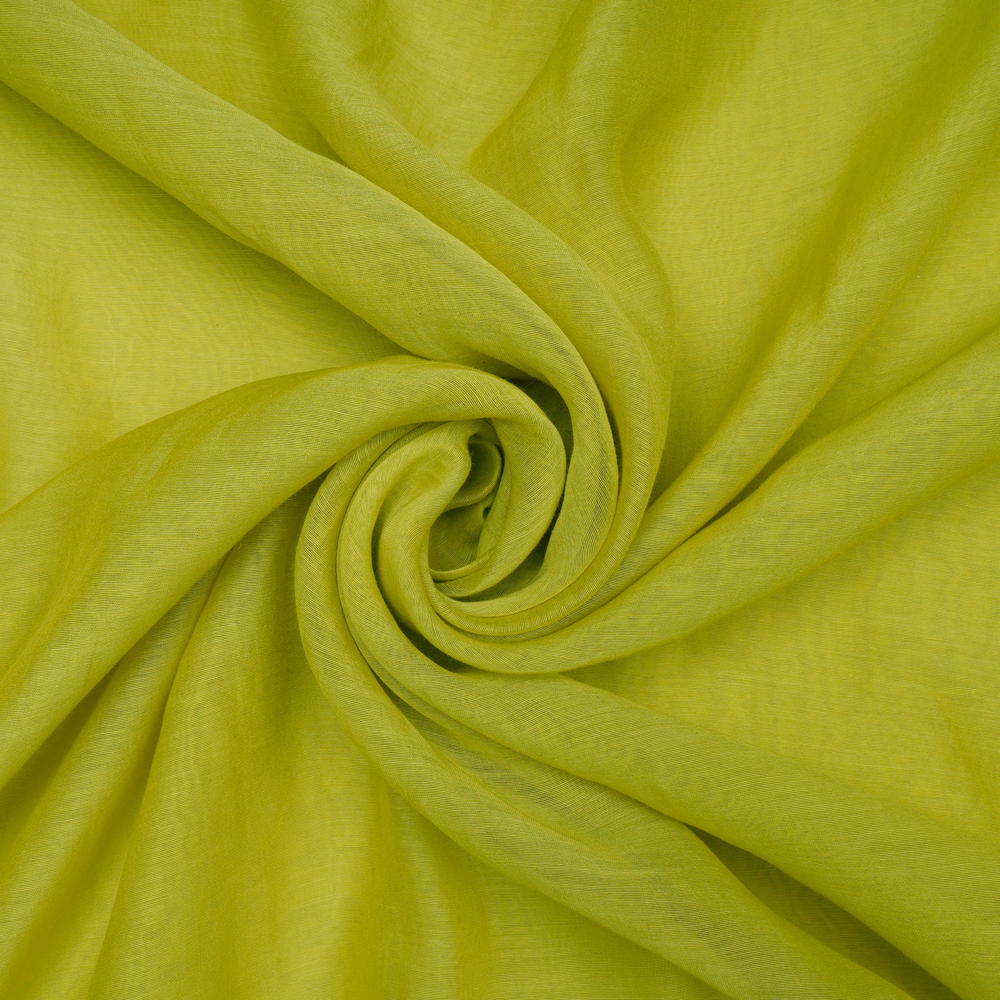 (Pre-Cut 4.40 Mtr) Spring Green Piece Dyed Chiffon Silk Fabric