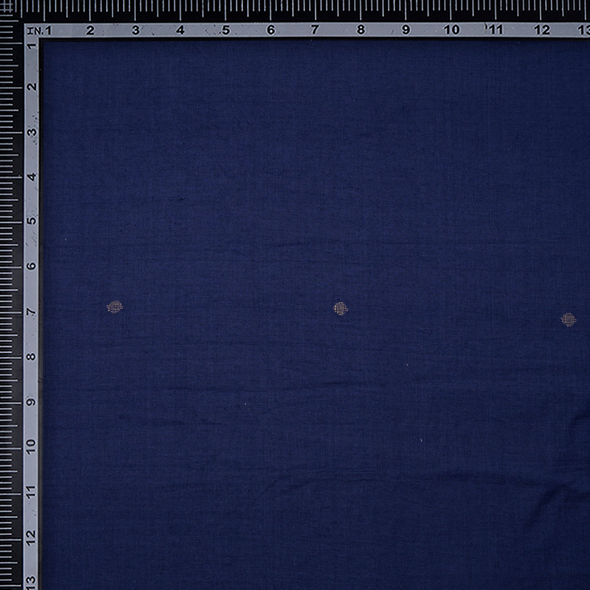 (Pre-Cut 1.35 Mtr)Navy Blue Handloom Jamdani Pure Cotton Fabric