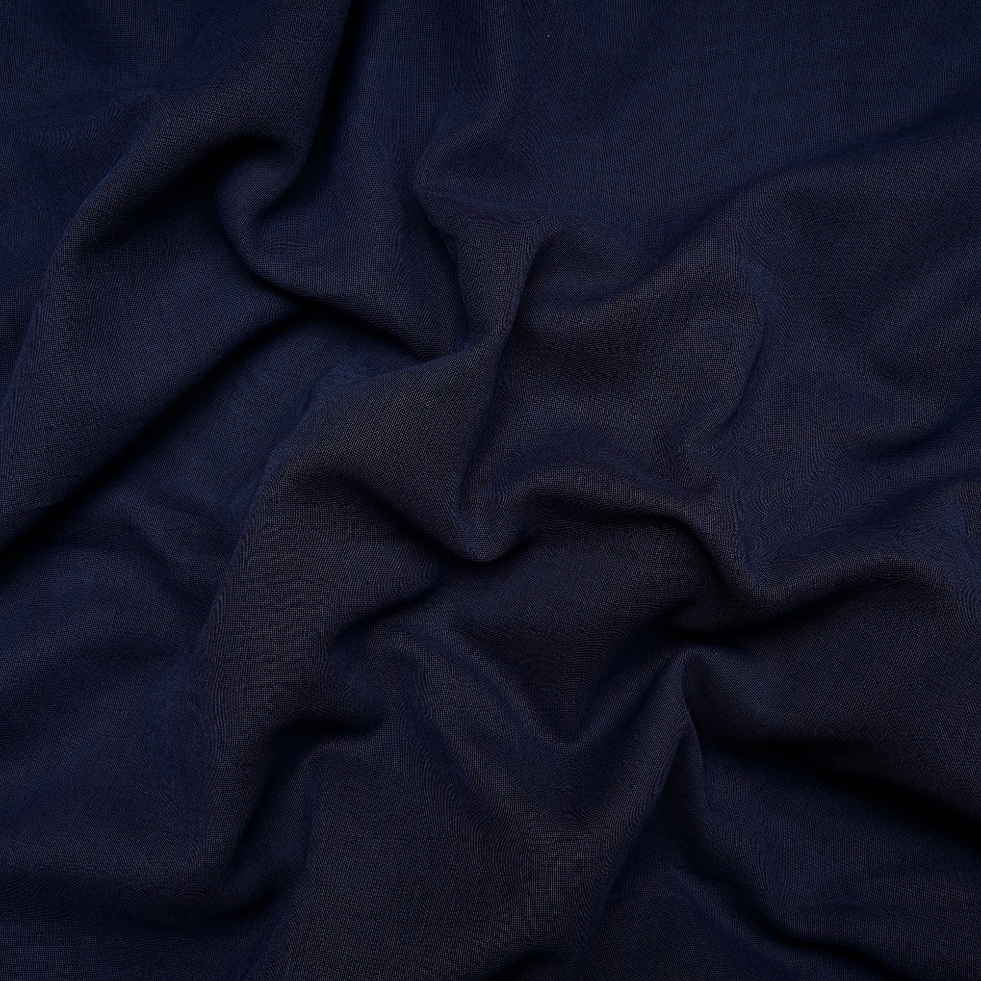 (Pre-Cut 1.65 Mtr)Navy Blue Piece Dyed Plain Cotton Fabric