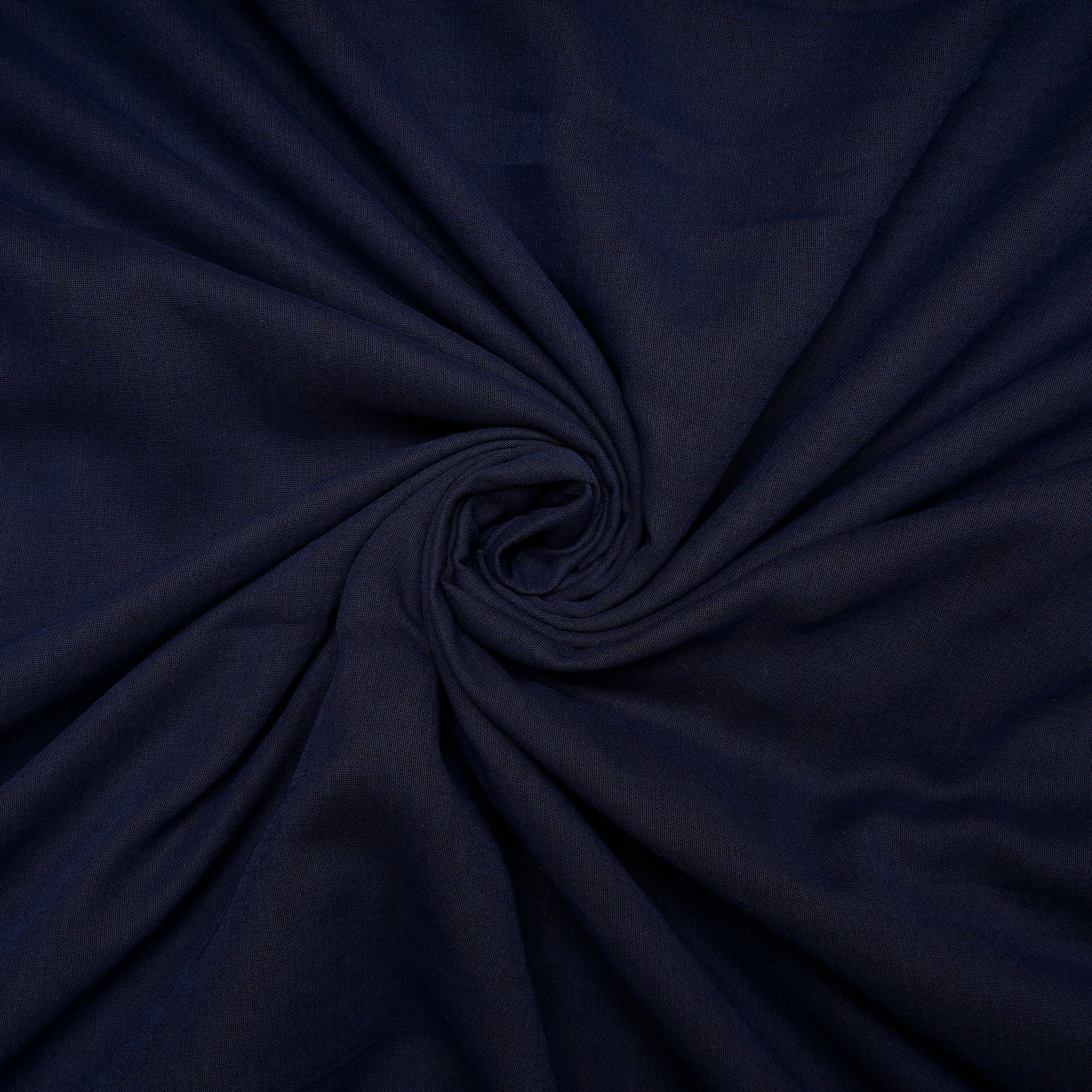 (Pre-Cut 1.65 Mtr)Navy Blue Piece Dyed Plain Cotton Fabric