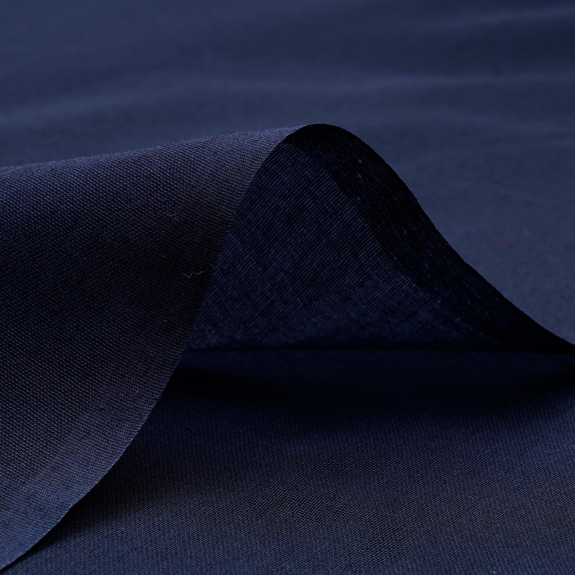 (Pre-Cut 1.65 Mtr)Navy Blue Piece Dyed Plain Cotton Fabric