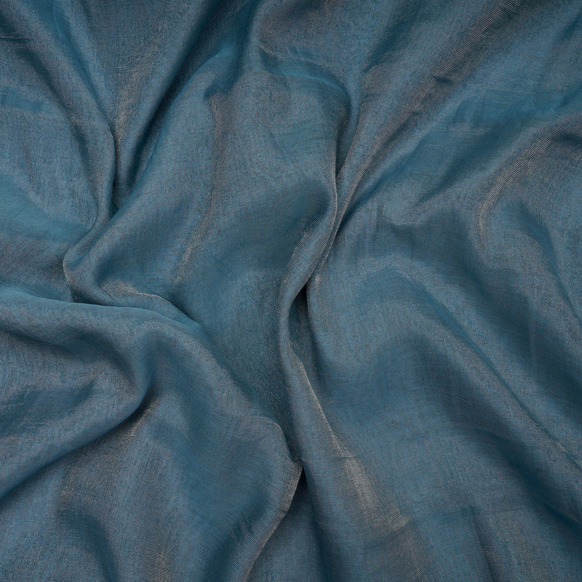 (Pre-Cut 2.50 Mtr)Cobalt Blue Color Tissue Fabric