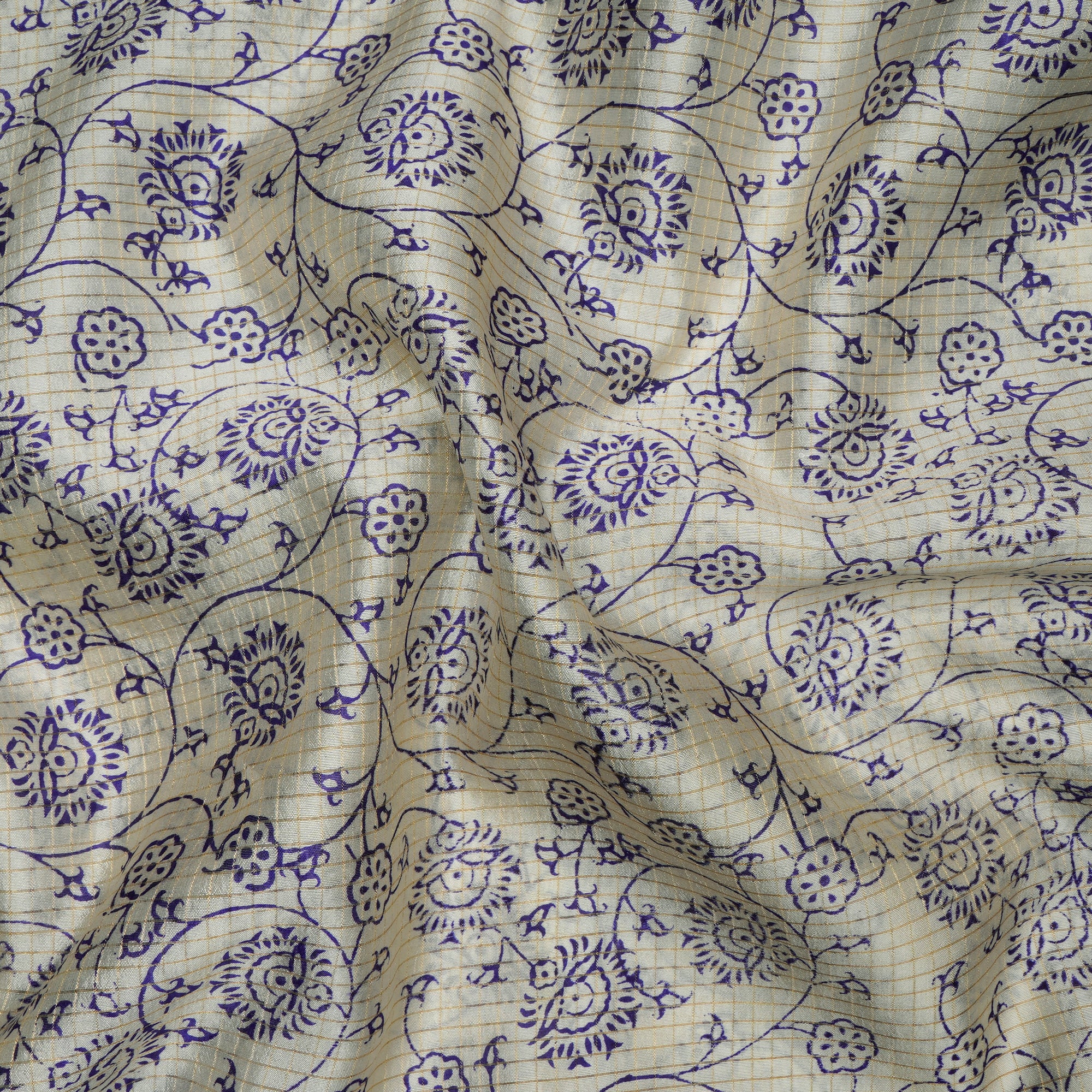 (Pre-Cut 2.00 Mtr)Spring Sun Color Printed Tussar Silk Fabric