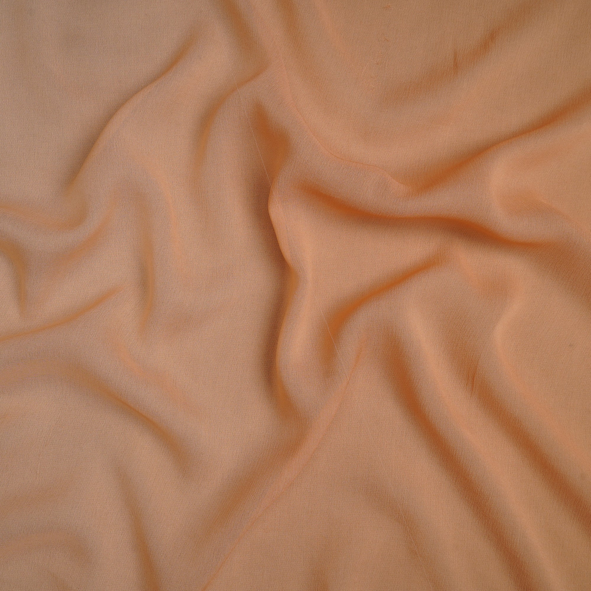 (Pre-Cut 1.40 Mtr)Peach Ombre Dyed Chiffon Silk Fabric