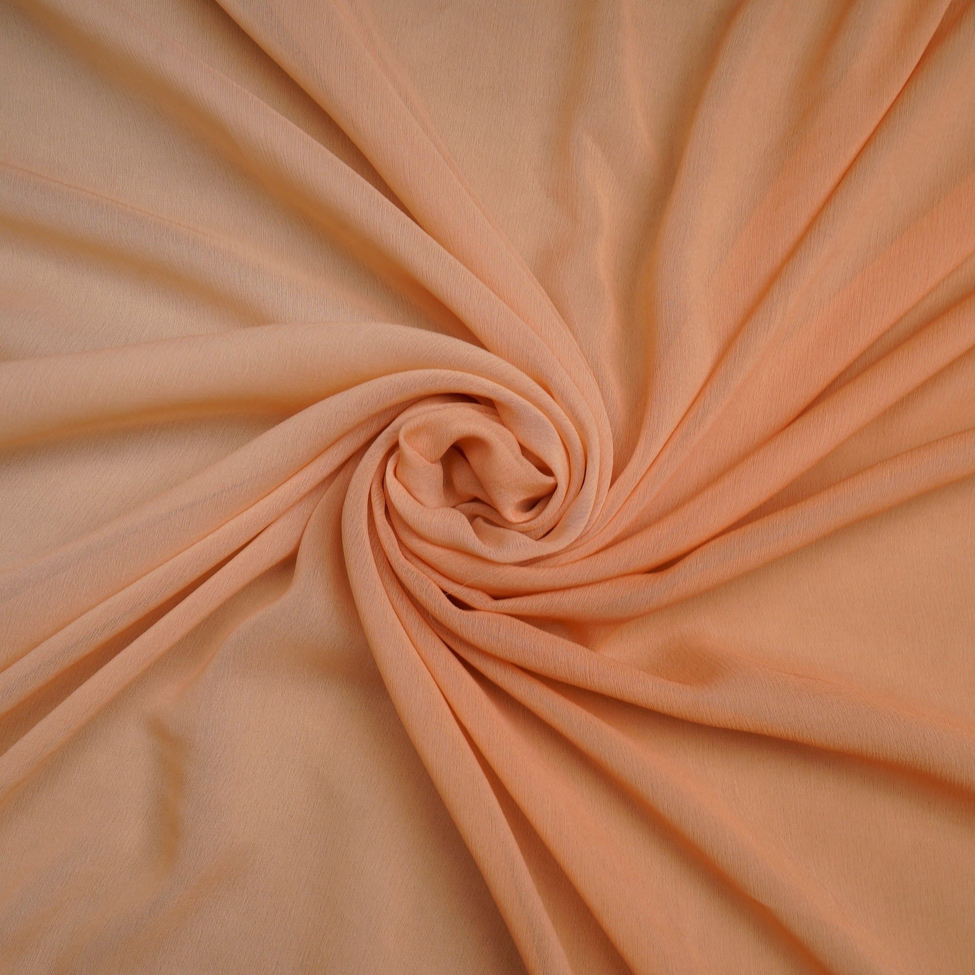 (Pre-Cut 1.40 Mtr)Peach Ombre Dyed Chiffon Silk Fabric