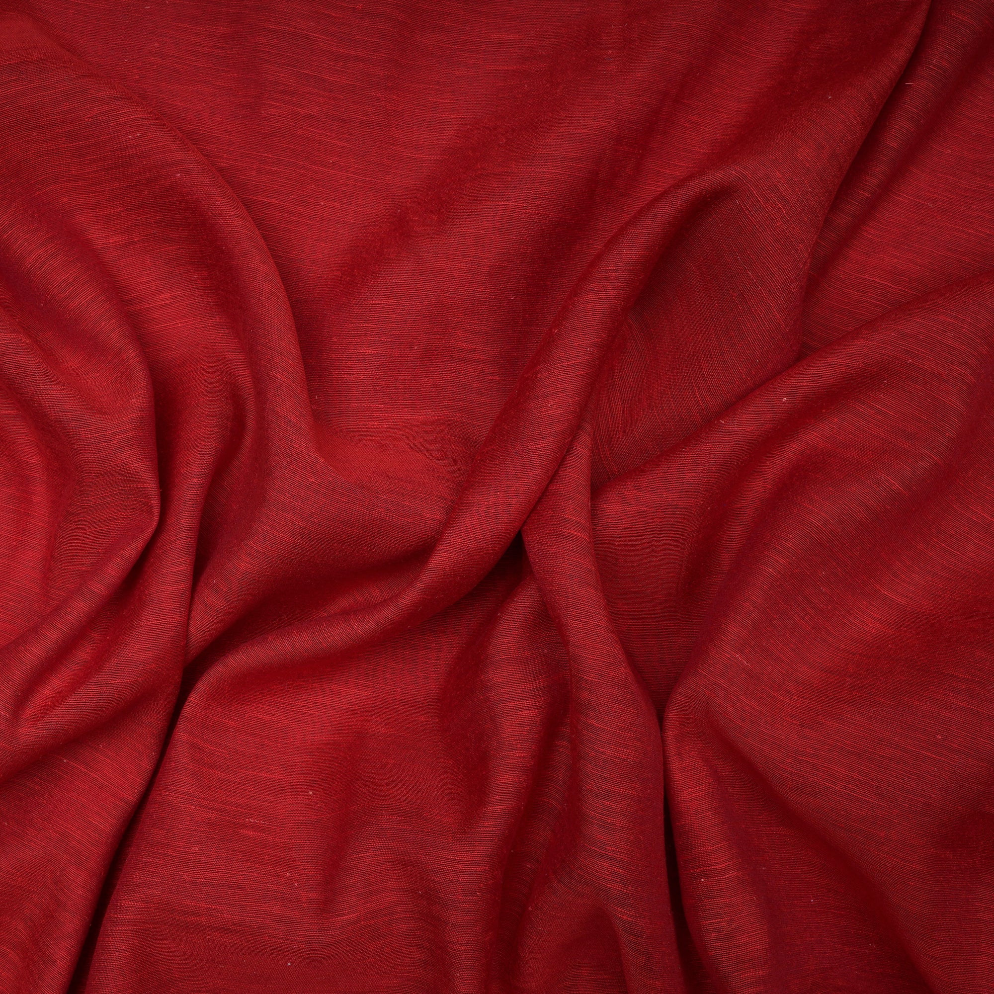(Pre-Cut 1.60 Mtr)Red Noile Plain Dyed Silk Fabric