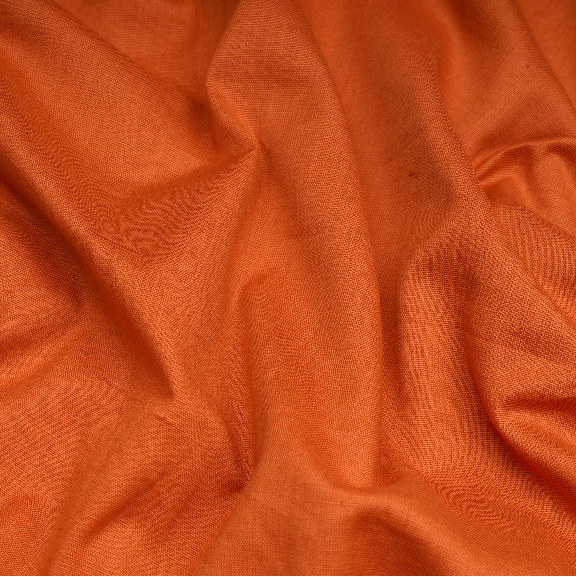 (Pre-Cut 3.00 Mtr)Rust Piece Dyed Plain Cotton Flax Fabric