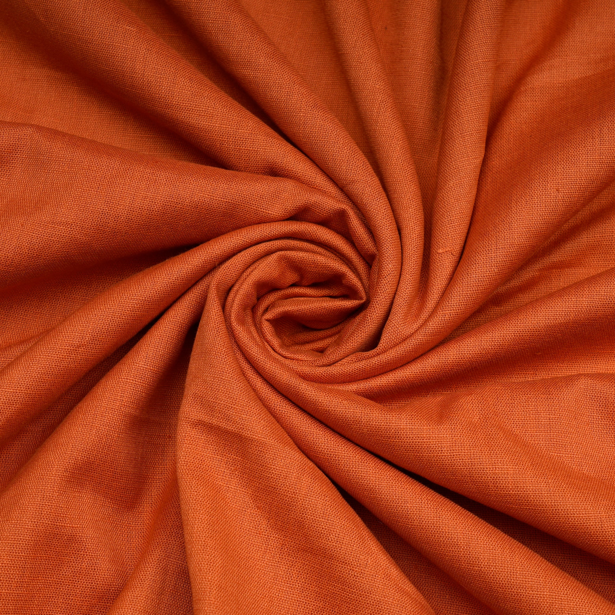 (Pre-Cut 3.00 Mtr)Rust Piece Dyed Plain Cotton Flax Fabric