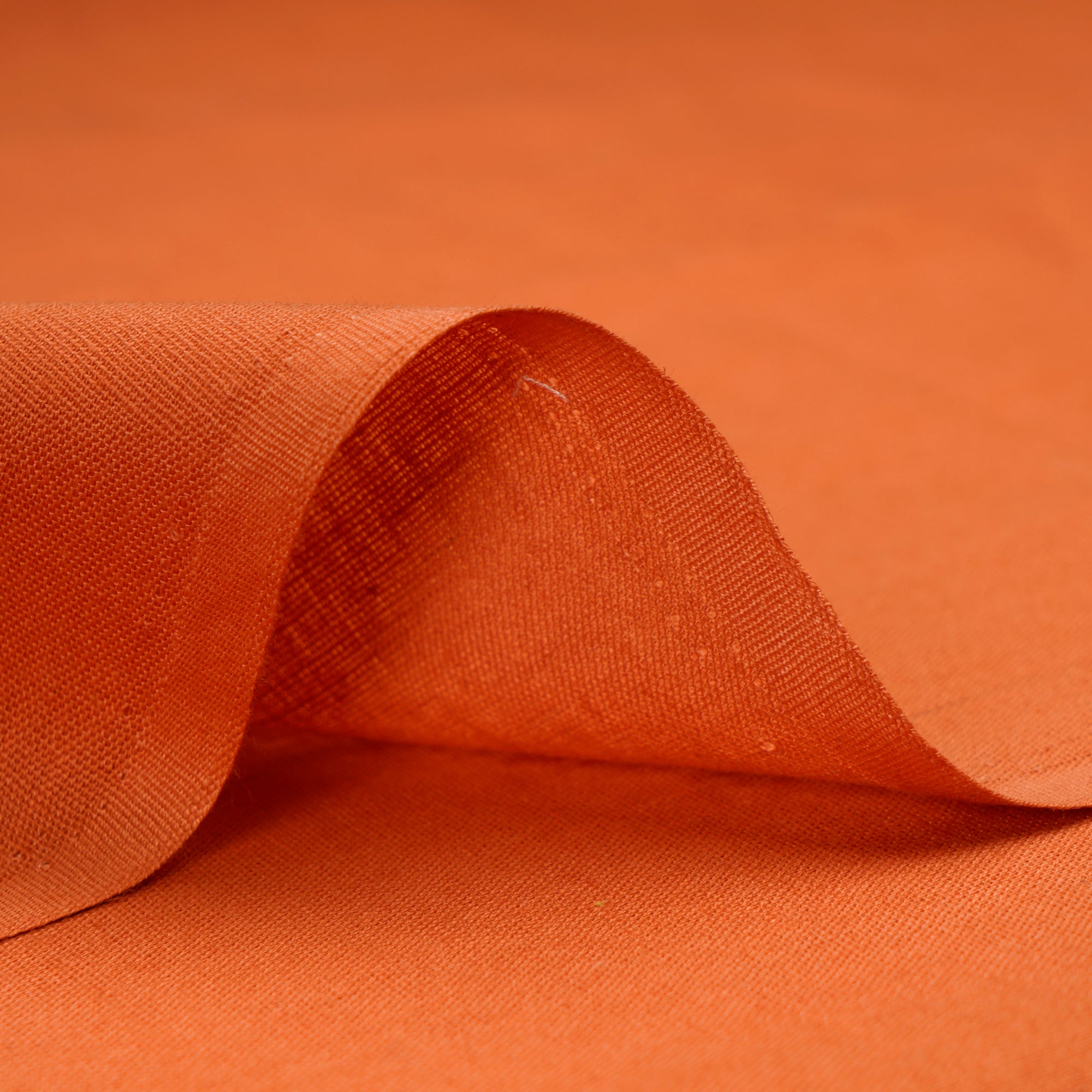 (Pre-Cut 3.00 Mtr)Rust Piece Dyed Plain Cotton Flax Fabric