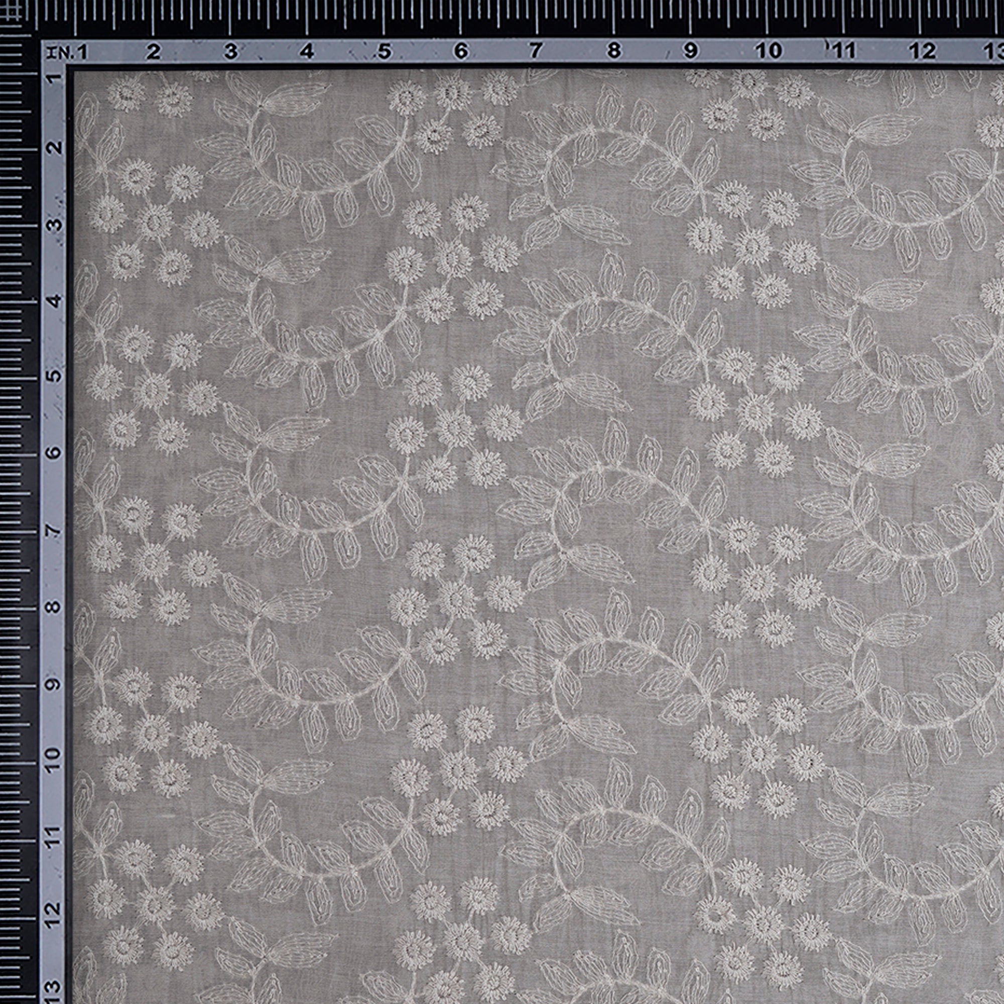 (Pre-Cut 3.30Mtr)Beige Color Embroidered Pure Chanderi Fabric