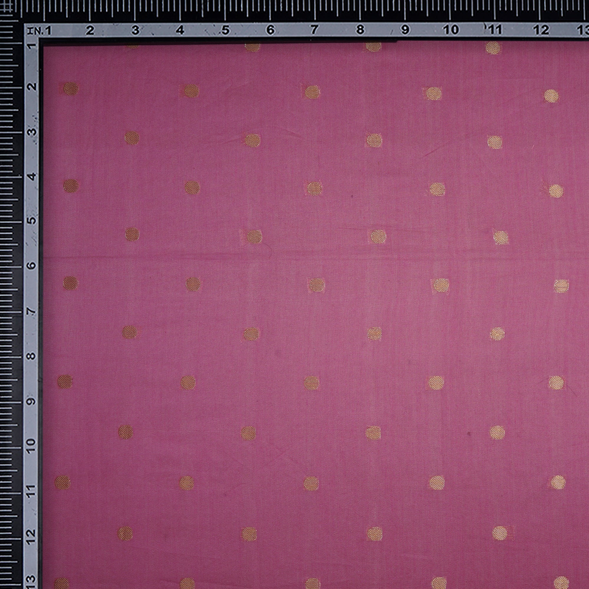 (Pre-Cut 1.10 Mtr)Pink Color Polyester Chanderi jacquard Fabric