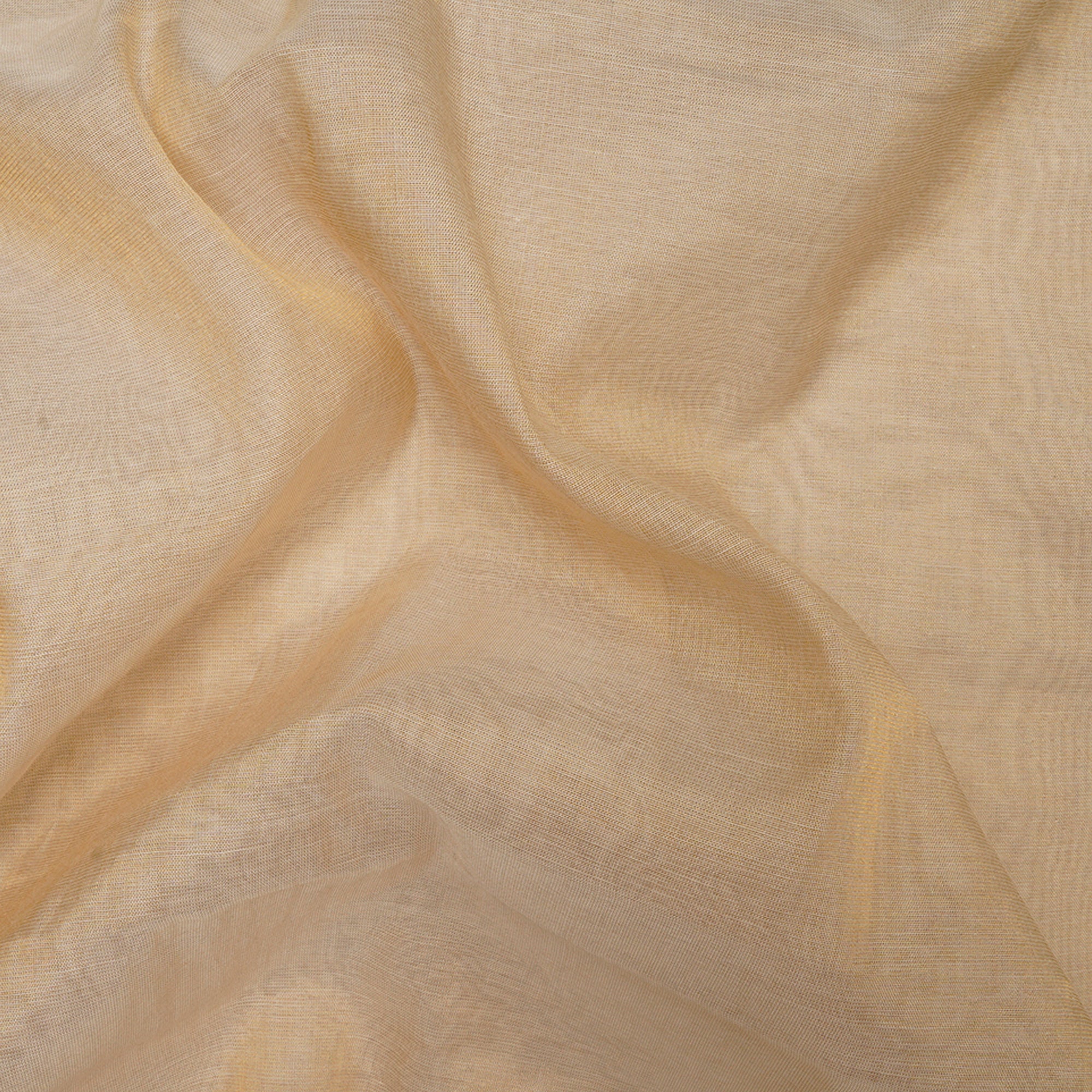 (Pre-Cut 2.00 Mtr) Beige-Gold Piece Dyed Fine Chanderi Fabric