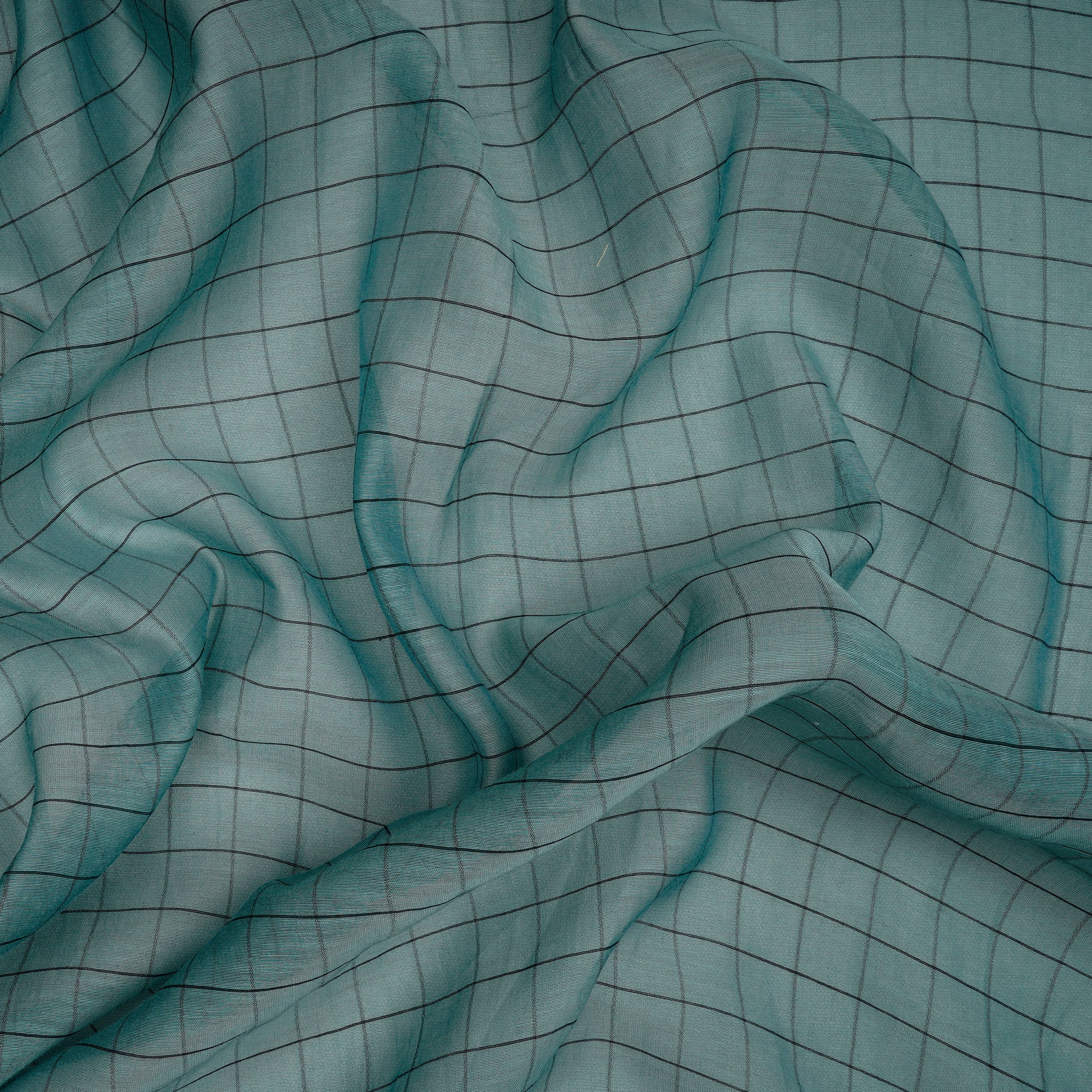(Pre-Cut 1.00 Mtr)Blue Surf Piece Dyed Fancy Chanderi Fabric