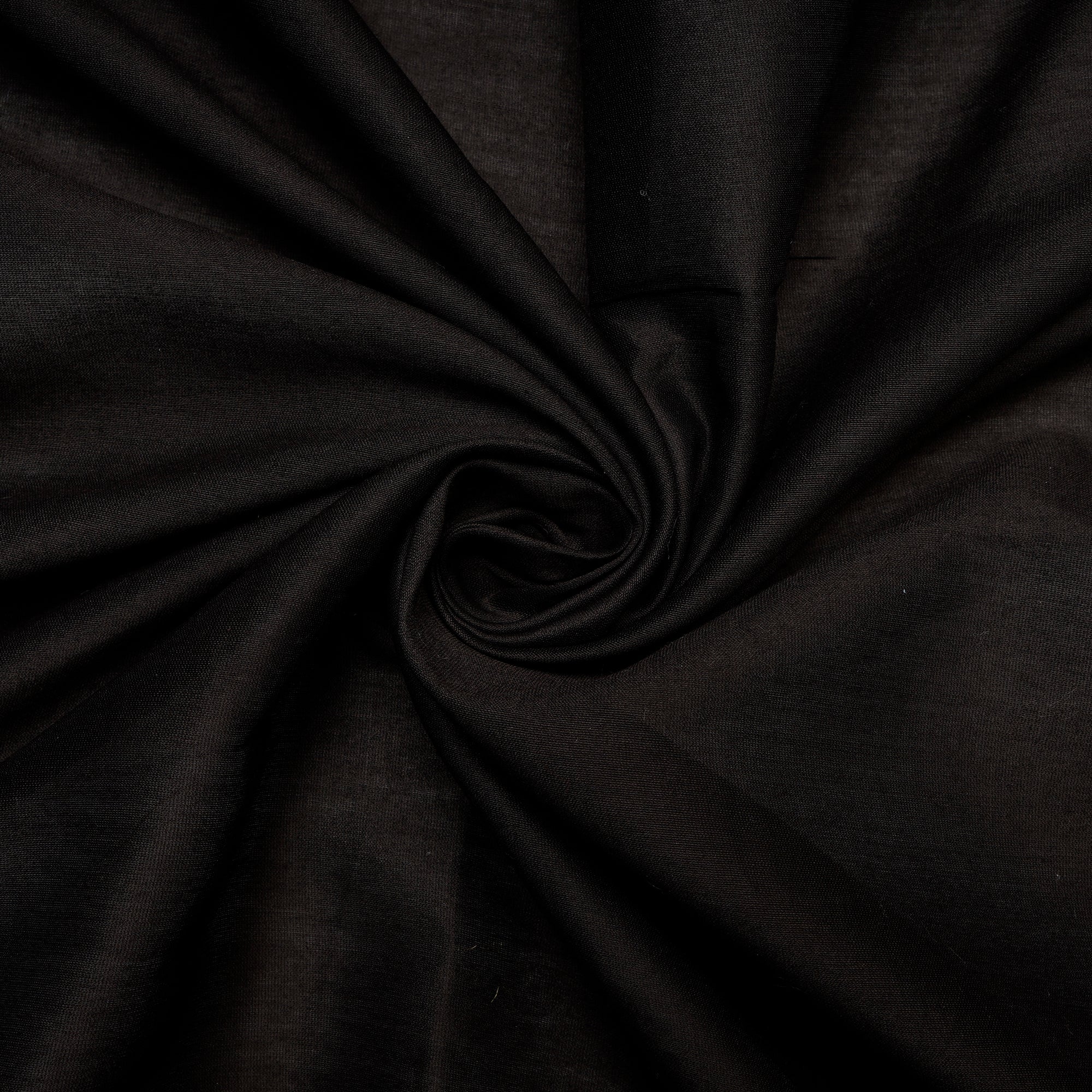(Pre Cut 0.60 Mtr )Black Piece Dyed Chanderi Fabric