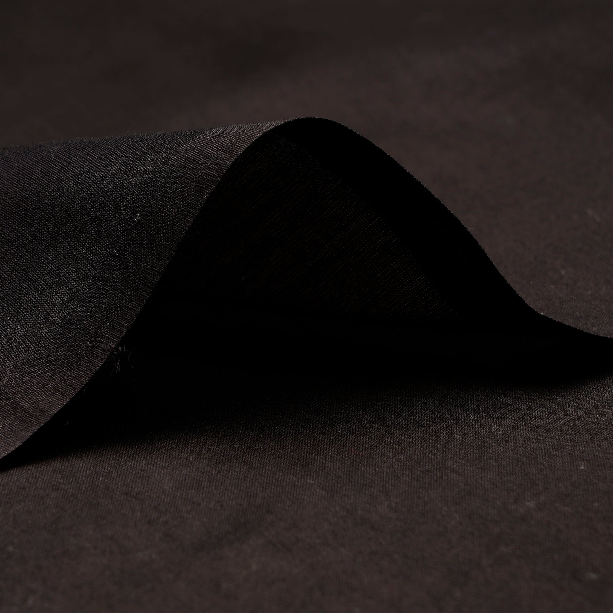 (Pre Cut 0.60 Mtr )Black Piece Dyed Chanderi Fabric