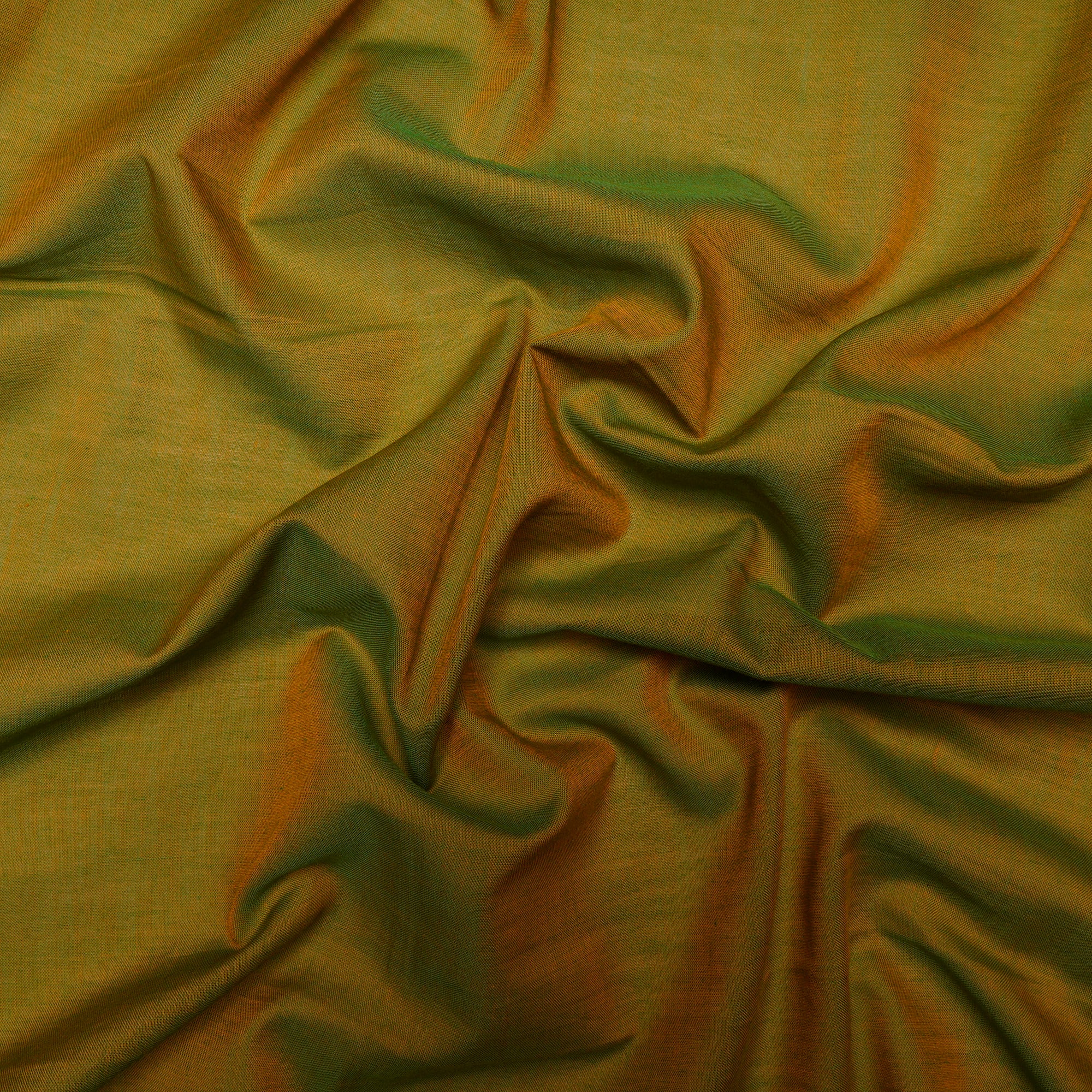 (Pre Cut 0.70 Mtr )Green-Yellow Yarn Dyed Pure Cotton Fabric