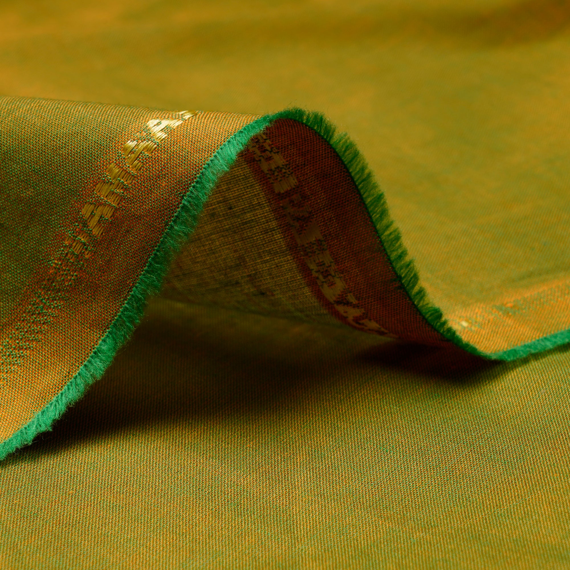 (Pre Cut 0.70 Mtr )Green-Yellow Yarn Dyed Pure Cotton Fabric