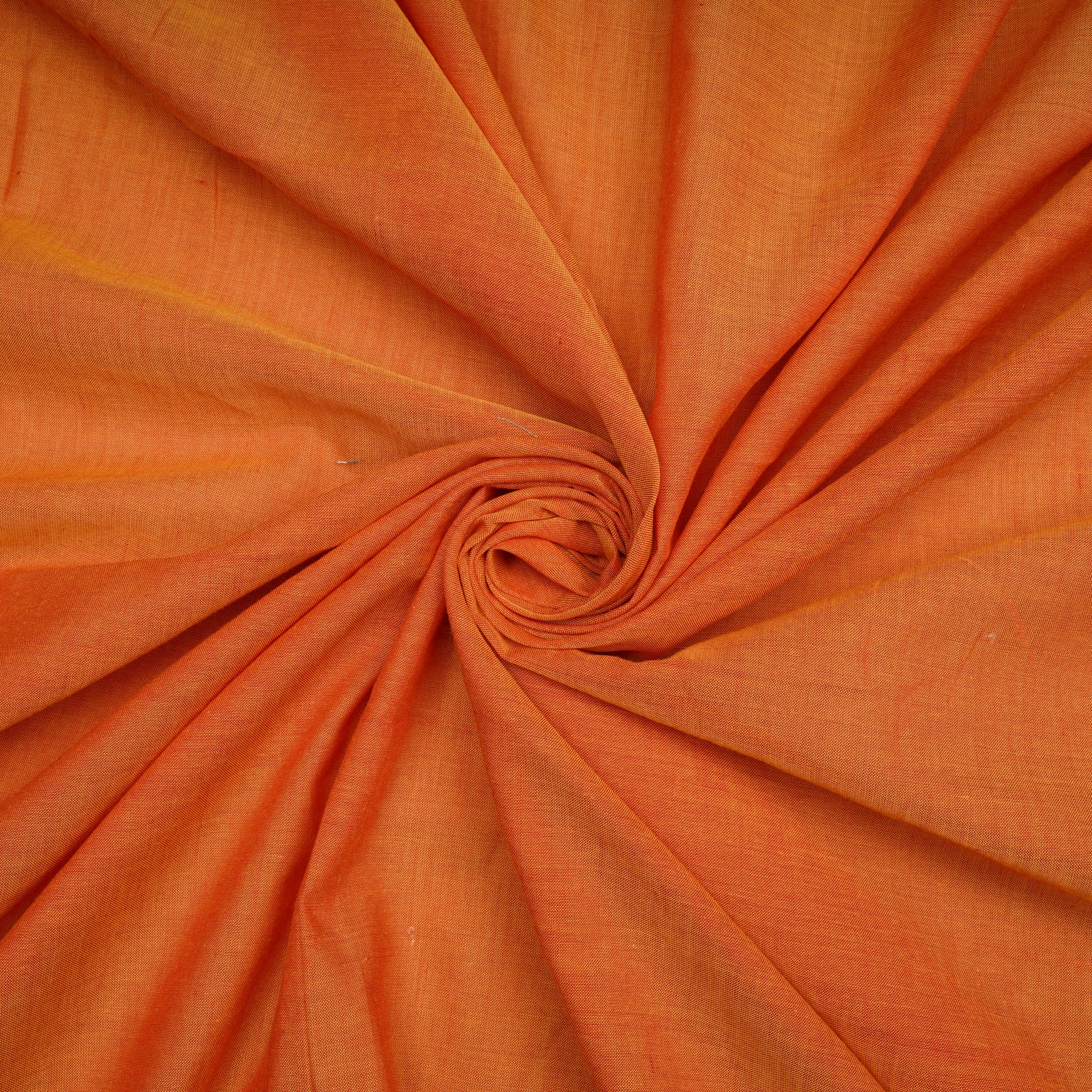 (Pre-Cut 1.10 Mtr)Orange Color Yarn Dyed Cotton Fabric