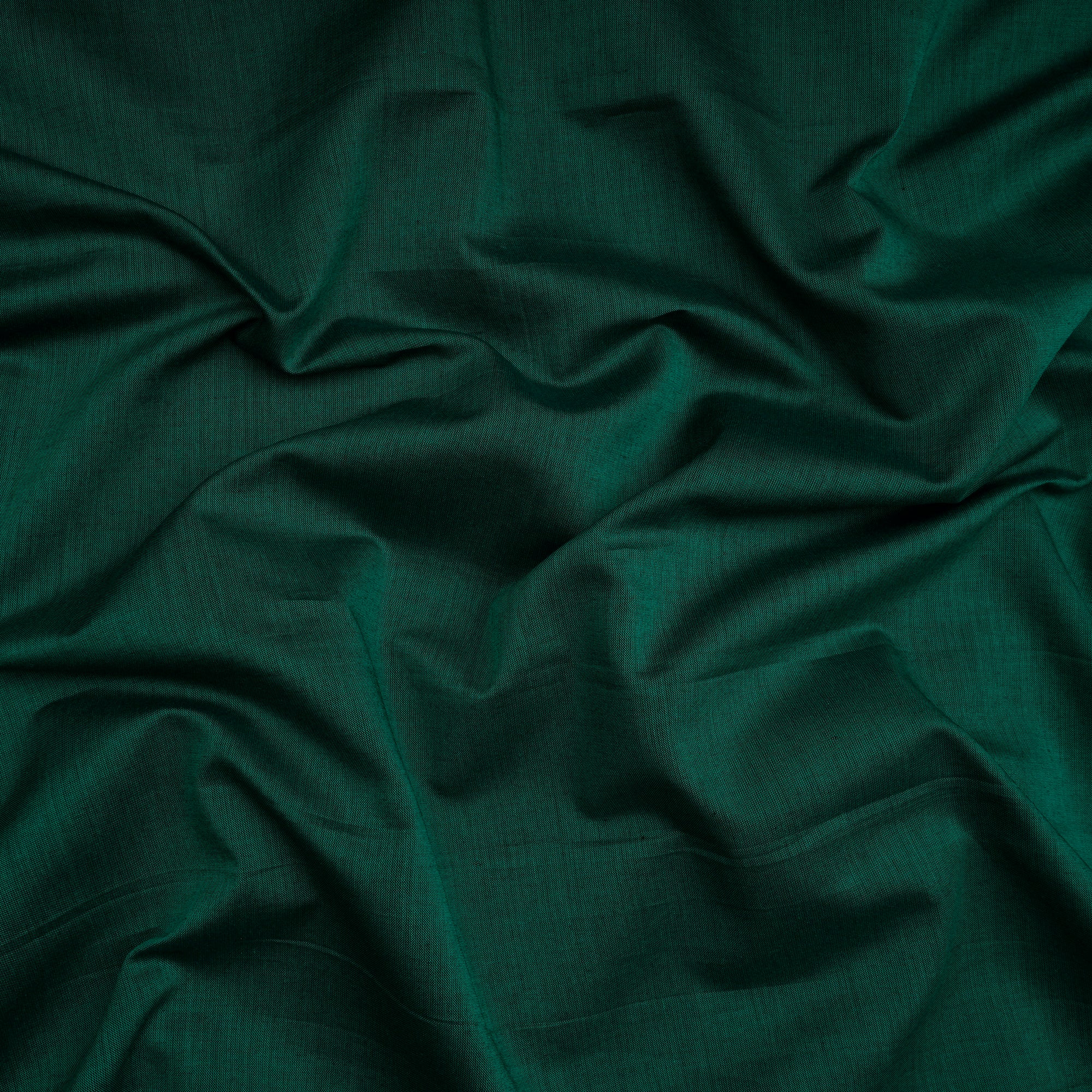 (Pre-Cut 3.70 Mtr)Dark Green Piece Dyed Plain Cotton Fabric