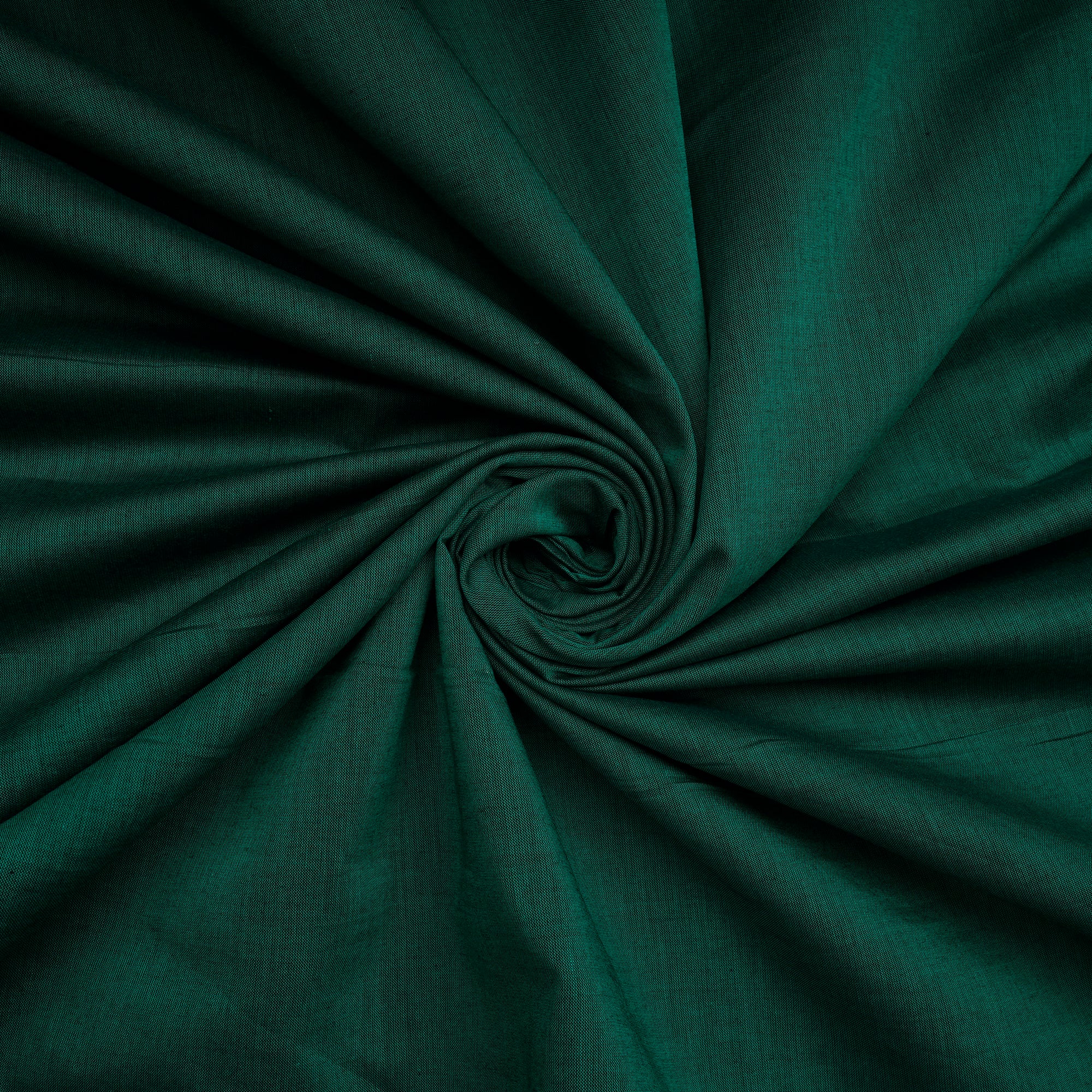 (Pre-Cut 3.70 Mtr)Dark Green Piece Dyed Plain Cotton Fabric