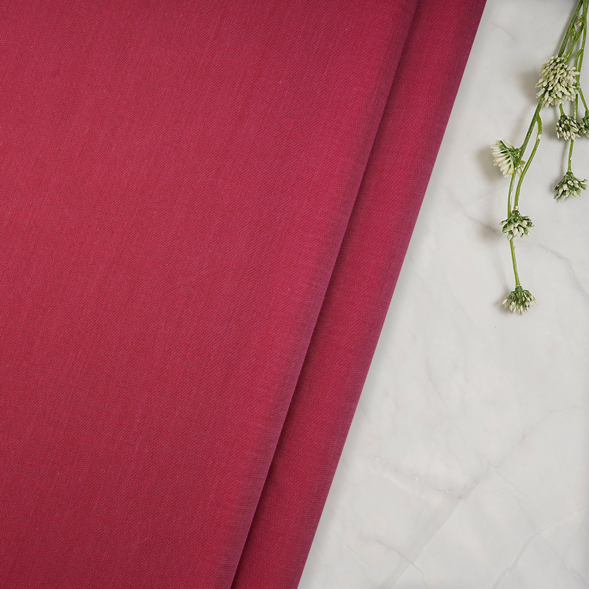 (Pre-Cut 3.85 Mtr)Pink Piece Dyed Plain Cotton Fabric