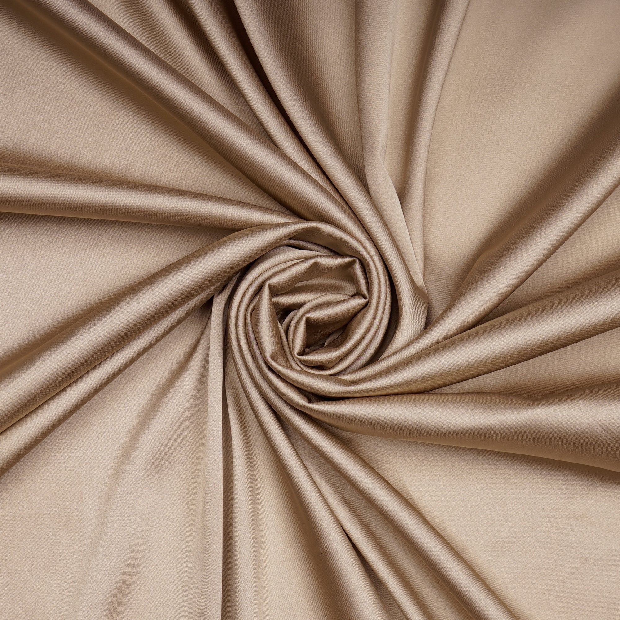 (Pre-Cut 0.80 Mtr)Beige Plain Polyester Satin Lycra Fabric