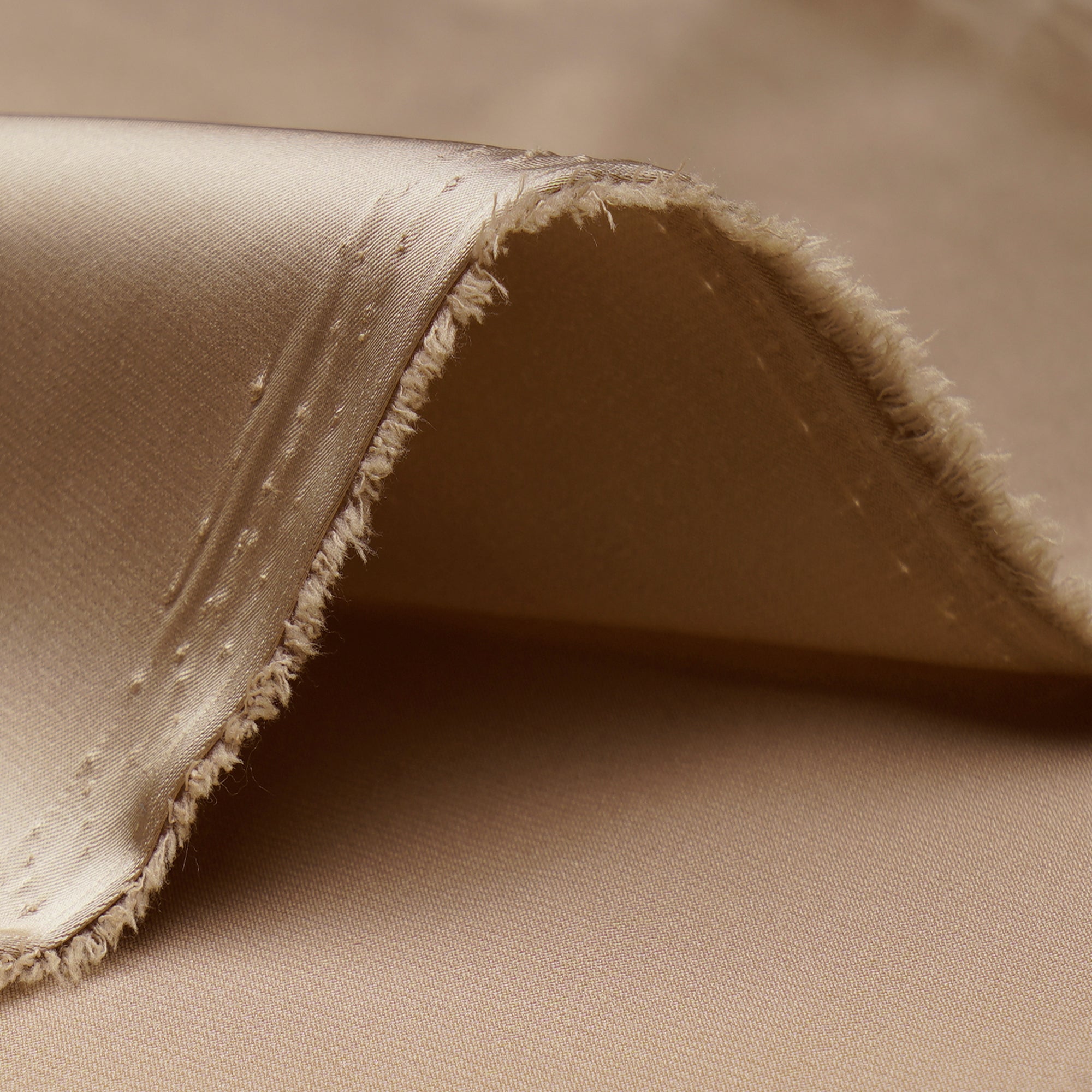 (Pre-Cut 0.80 Mtr)Beige Plain Polyester Satin Lycra Fabric