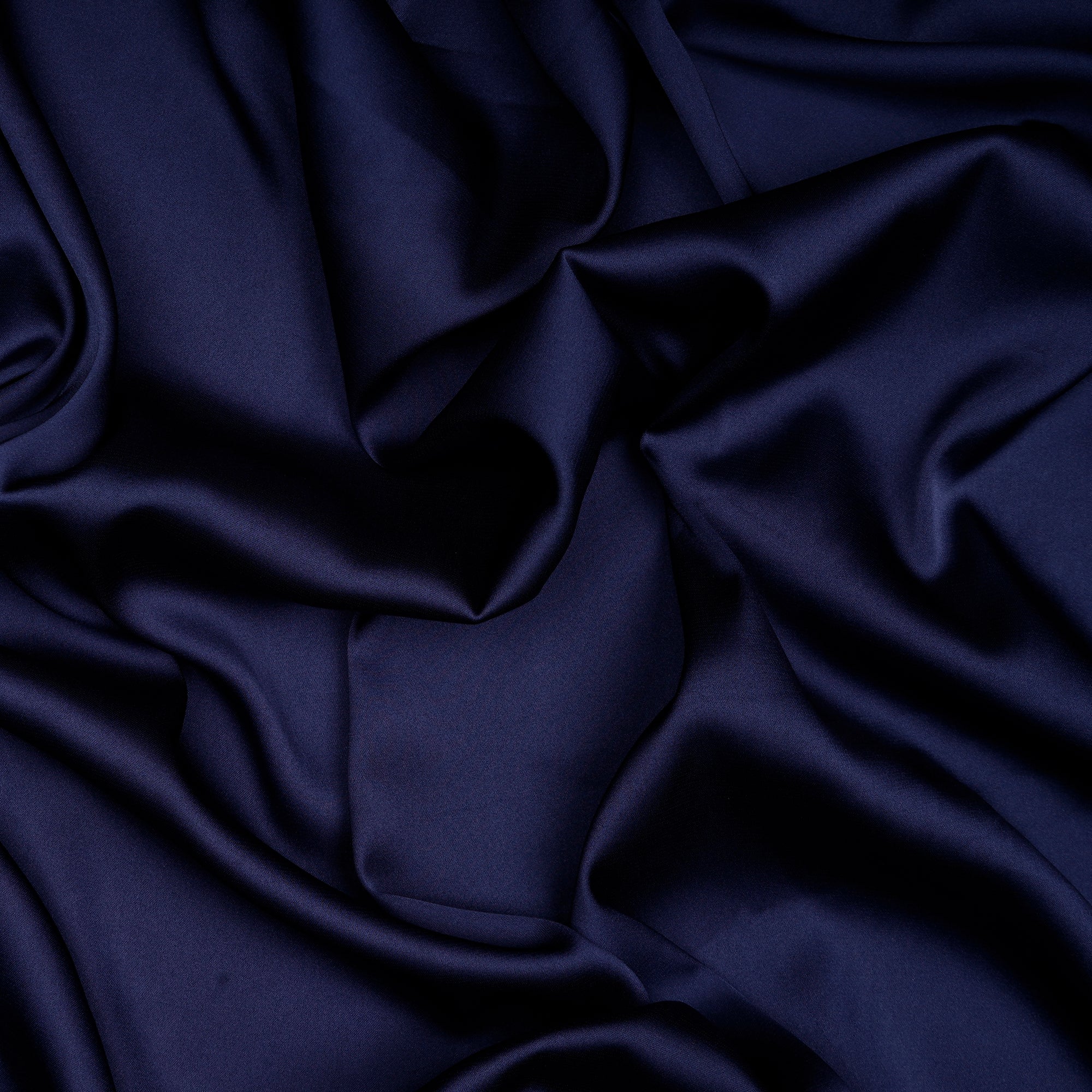 (Pre-Cut 1.10 Mtr)Navy Blue Color Polyester Satin Lycra Fabric