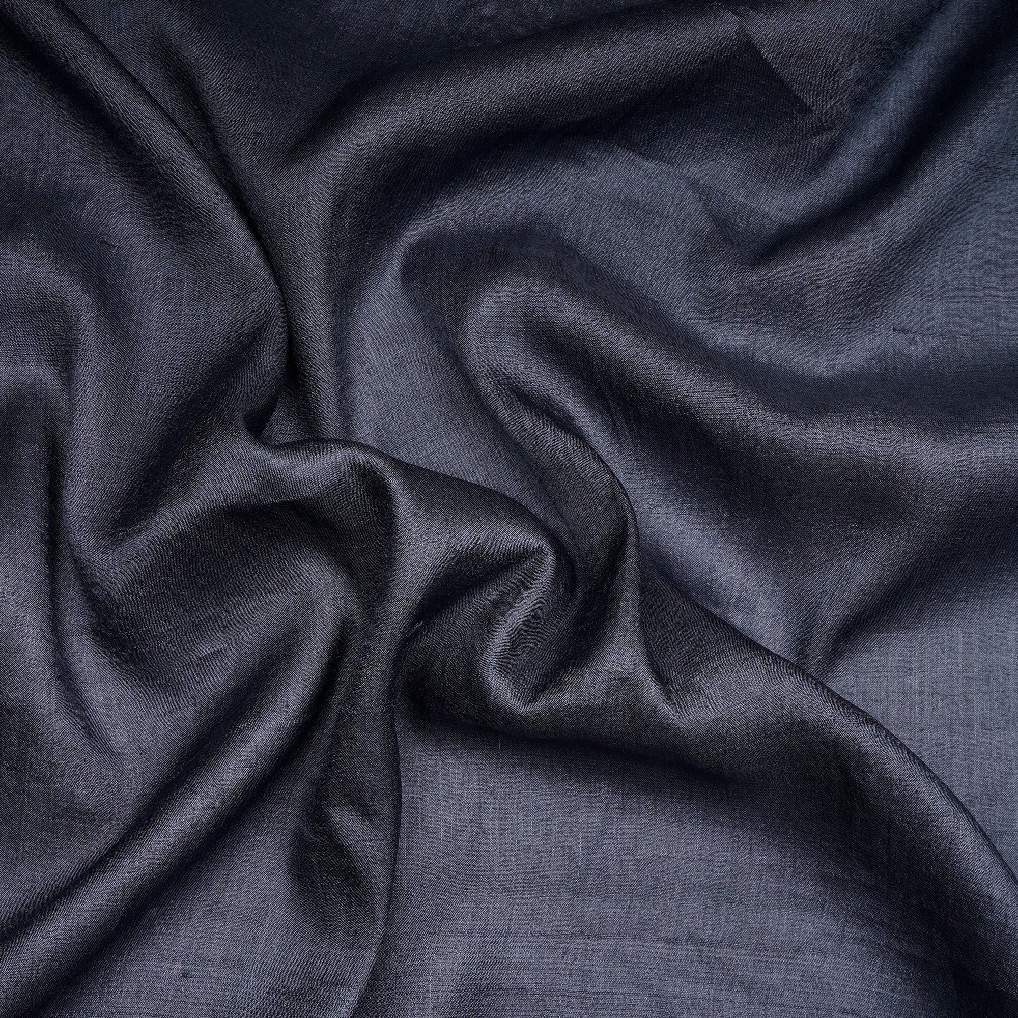 (Pre-Cut 1.70 Mtr)Grey Color Piece Dyed Handwoven Tussar Silk Fabric