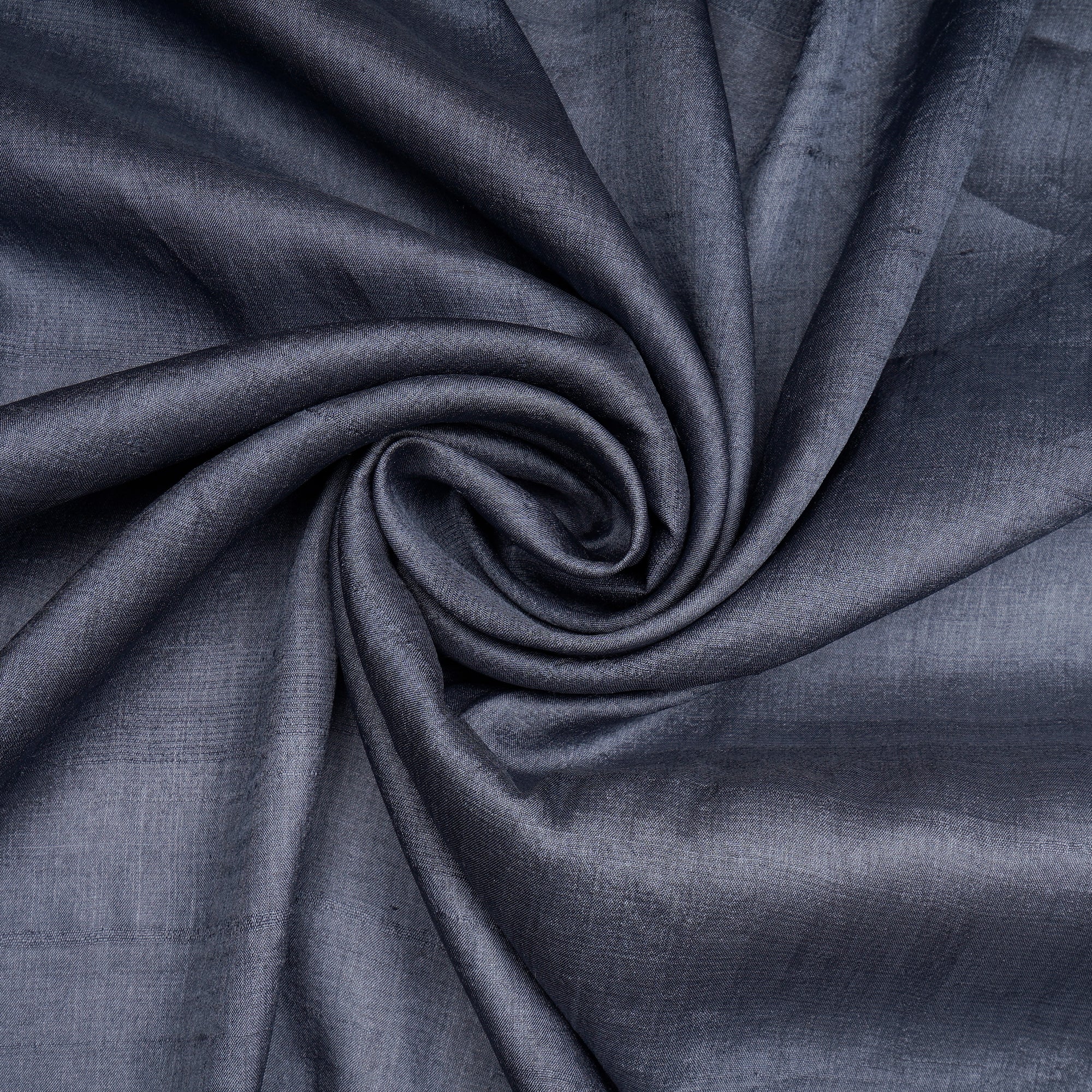 (Pre-Cut 1.70 Mtr)Grey Color Piece Dyed Handwoven Tussar Silk Fabric