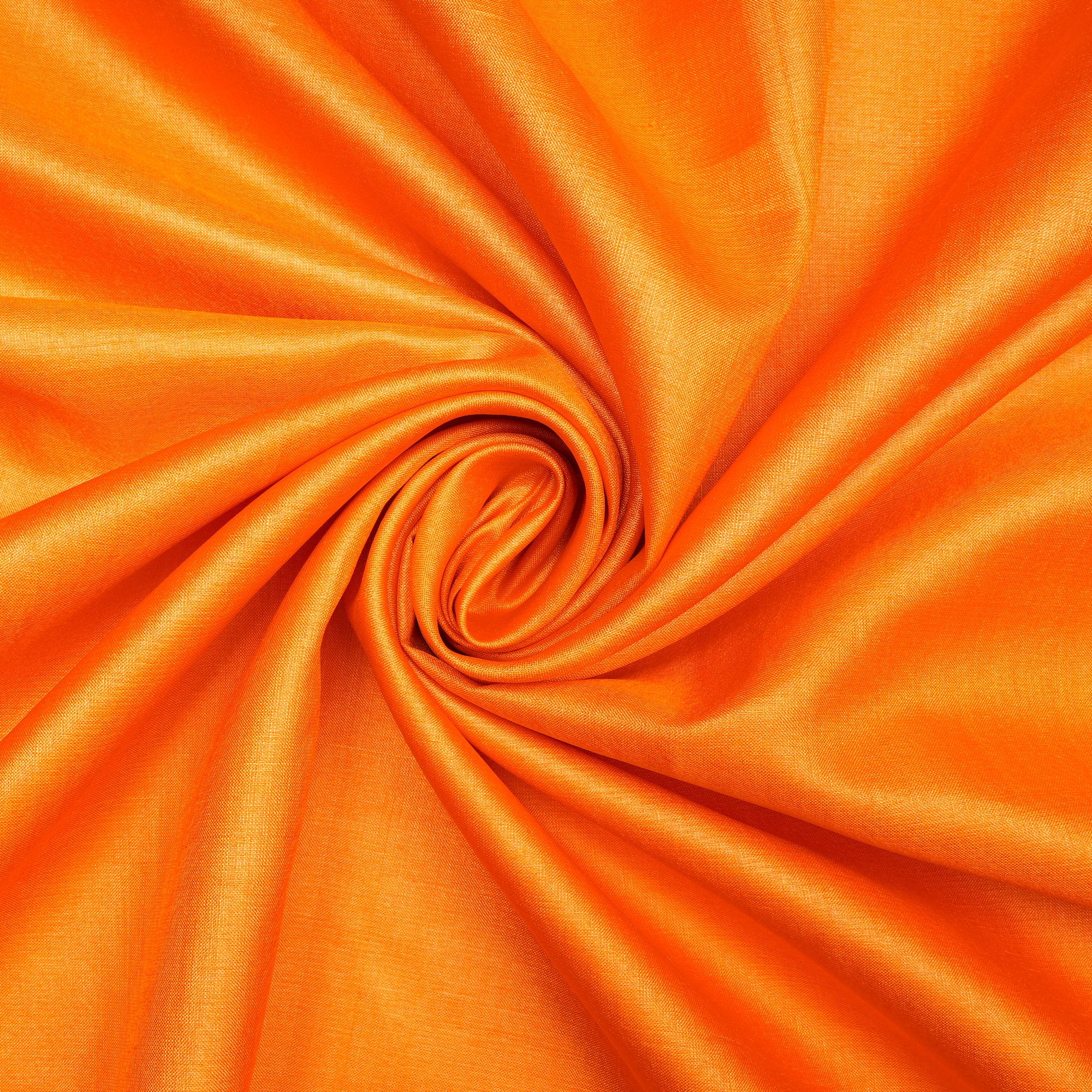 (Pre-Cut 4.50 Mtr)Orange Piece Dyed Pure Tusser Silk Fabric