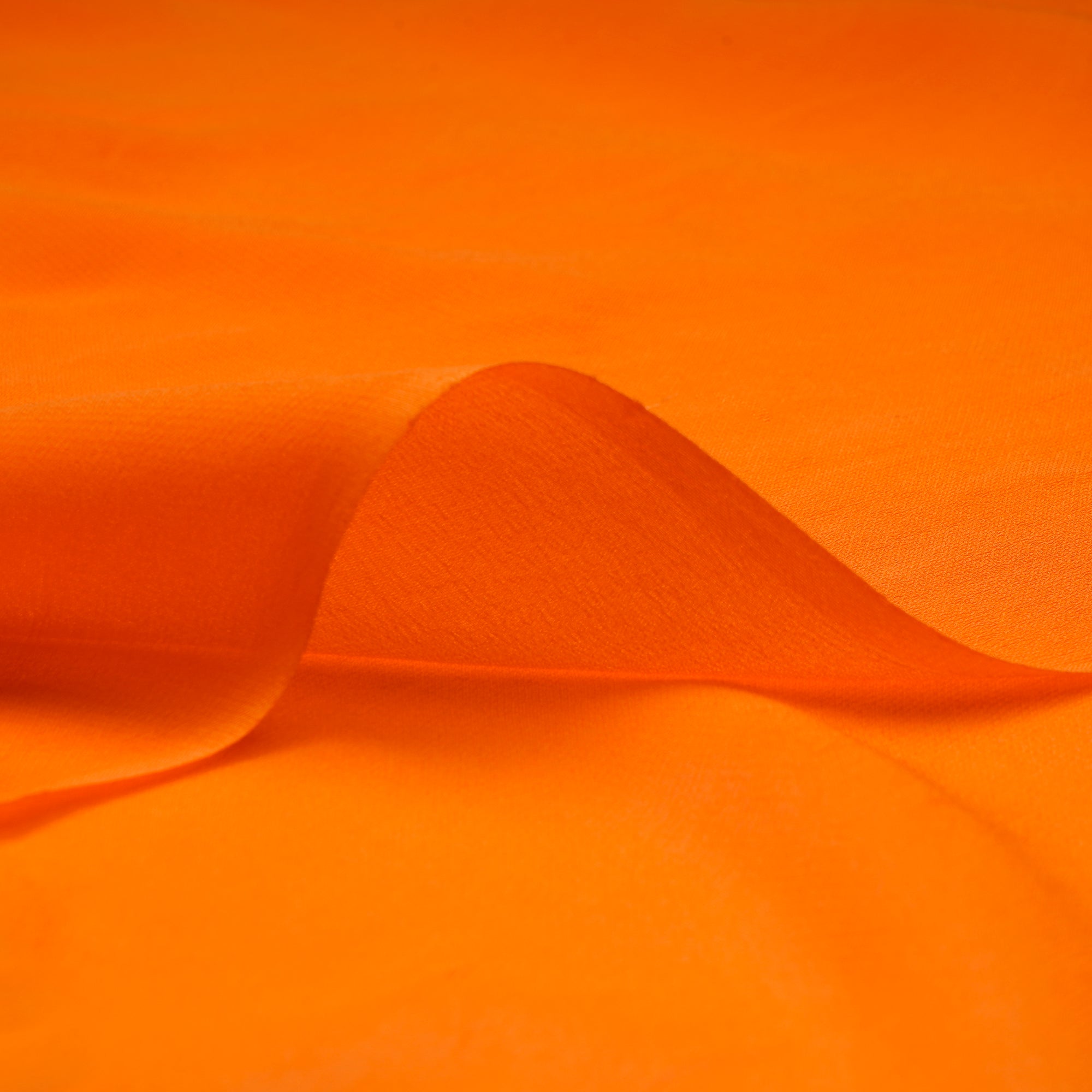 (Pre-Cut 1.40 Mtr)Orange Piece Dyed Bemberg Georgette Fabric
