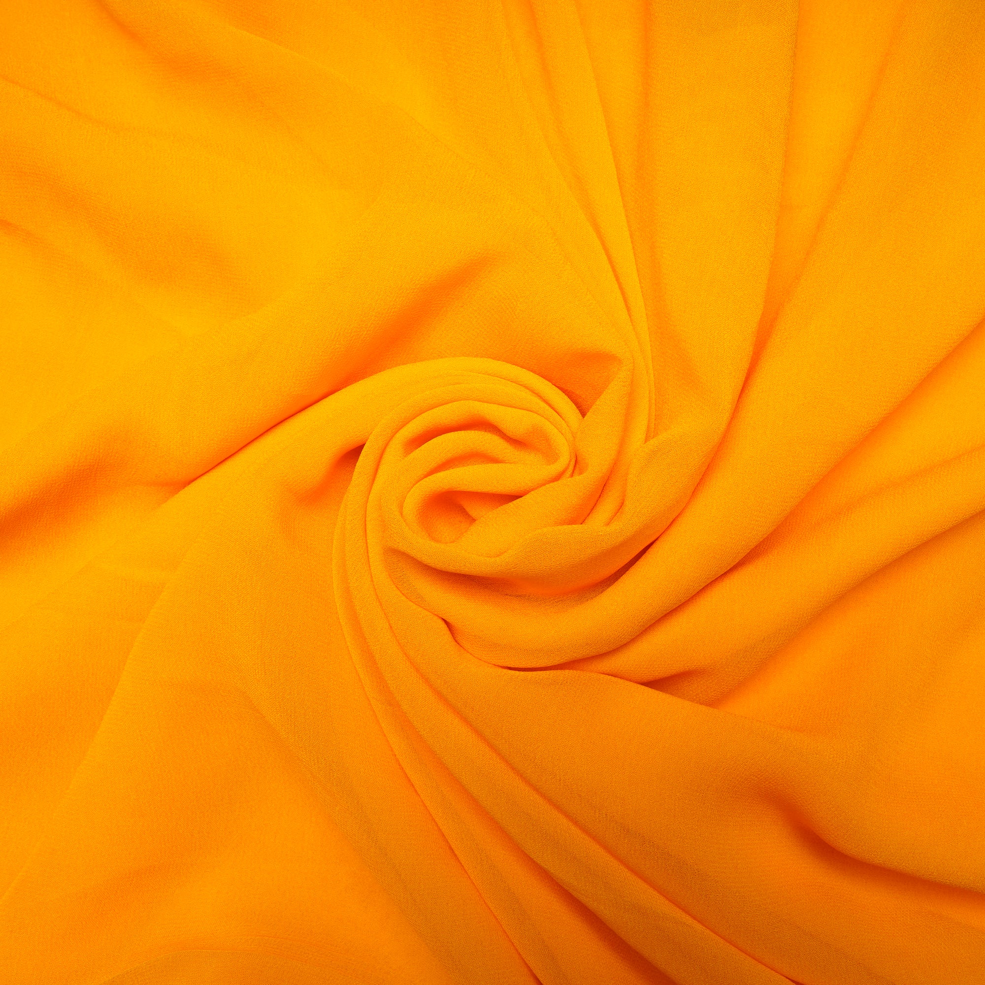 (Pre-Cut 1.80 Mtr) Yellow Color Bemberg Georgette Fabric