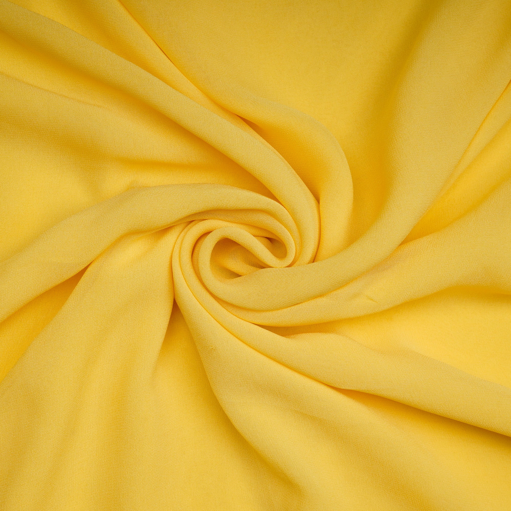 (Pre-Cut 2.90 Mtr)Yellow Piece Dyed Bemberg Georgette Fabric