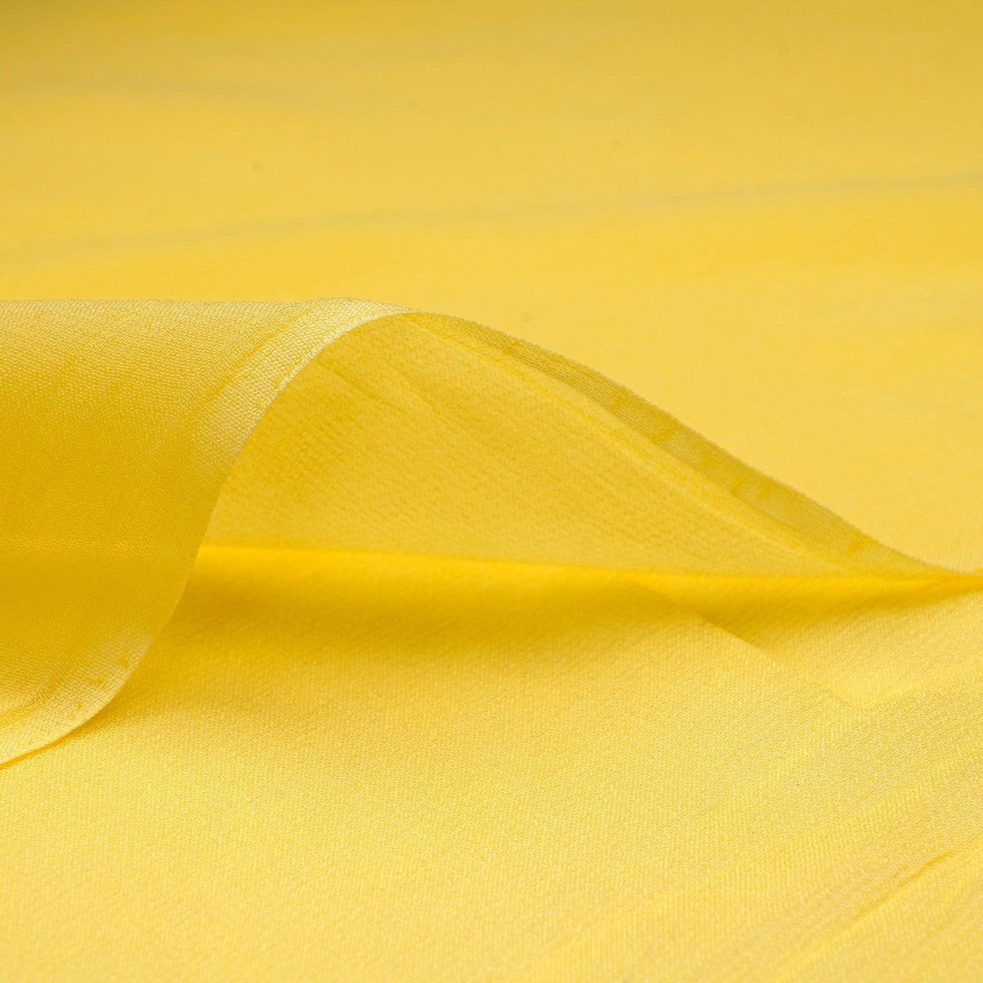 (Pre-Cut 2.90 Mtr)Yellow Piece Dyed Bemberg Georgette Fabric