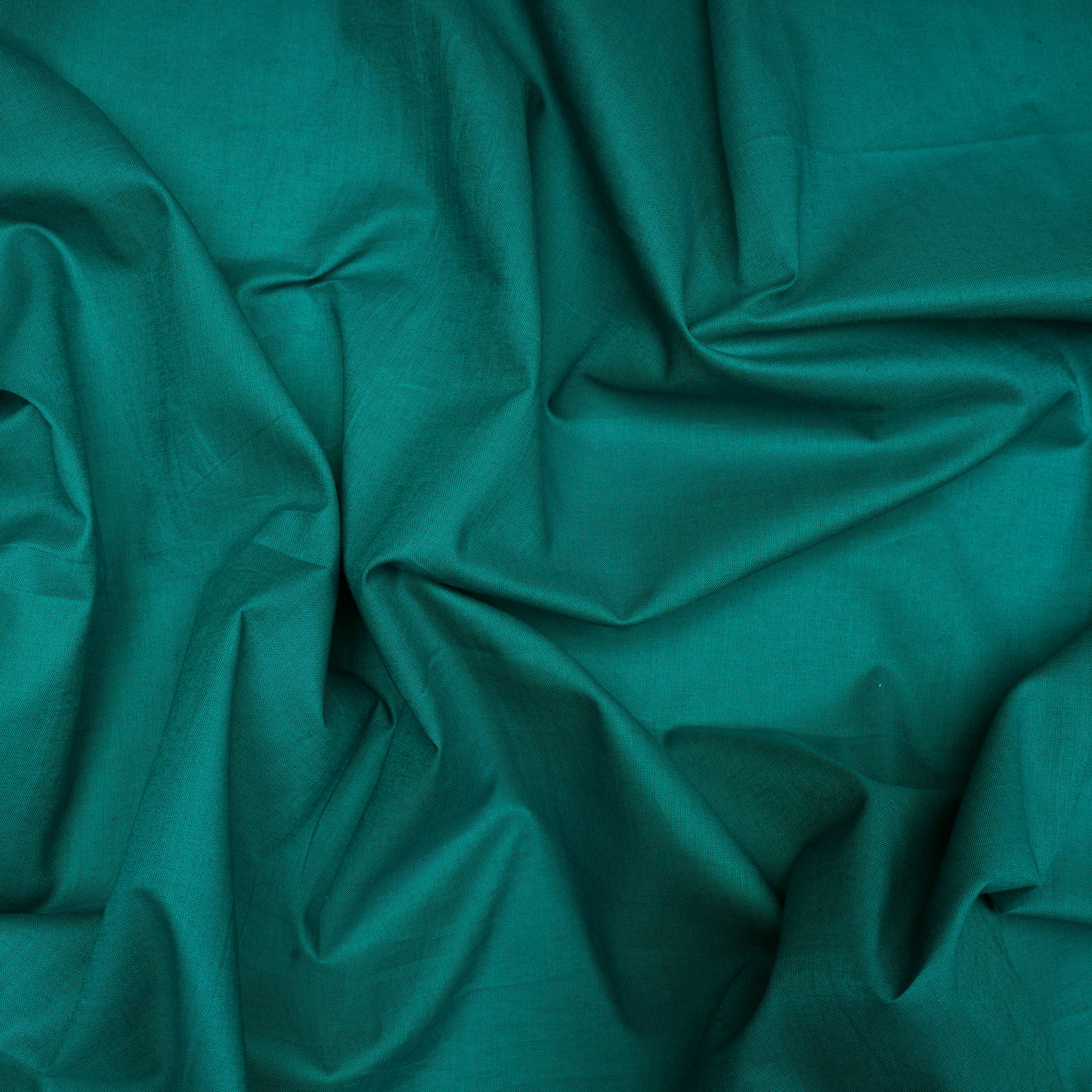 (Pre-Cut 0.60 Mtr)Teal Color Cotton Cambric Fabric